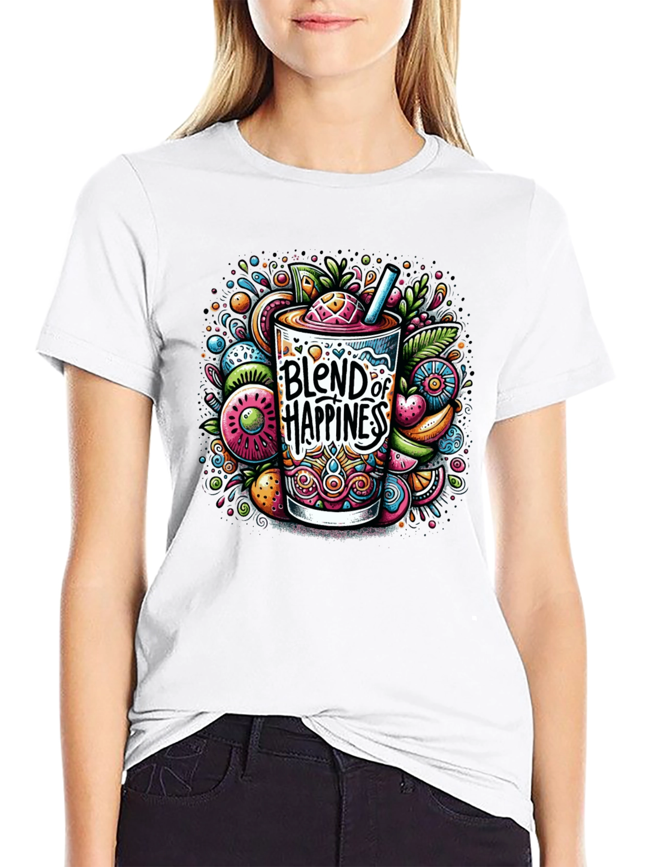Blend of Happiness Graphic Tee - Black T-Shirt