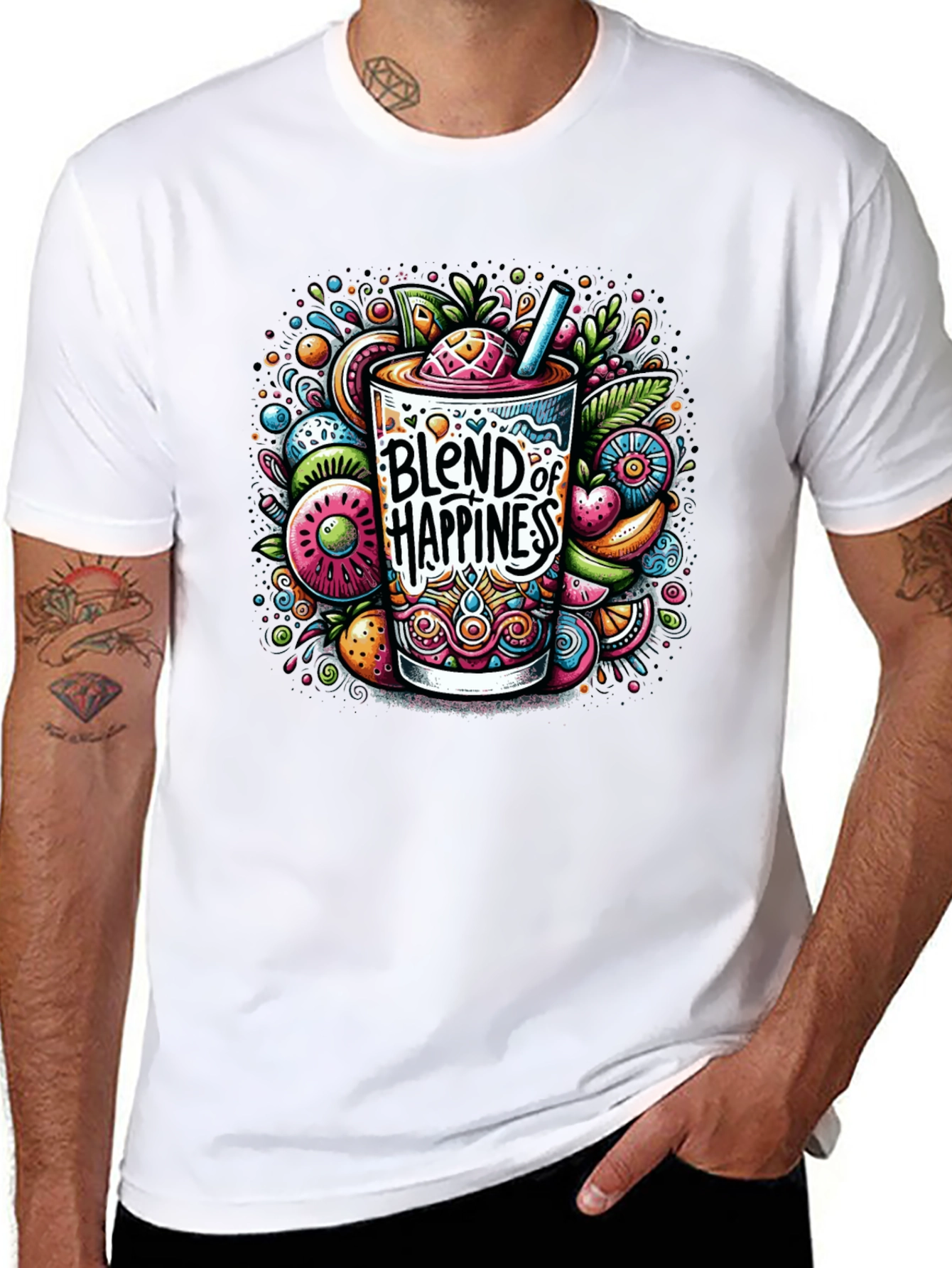 Blend of Happiness Graphic Tee - Black T-Shirt