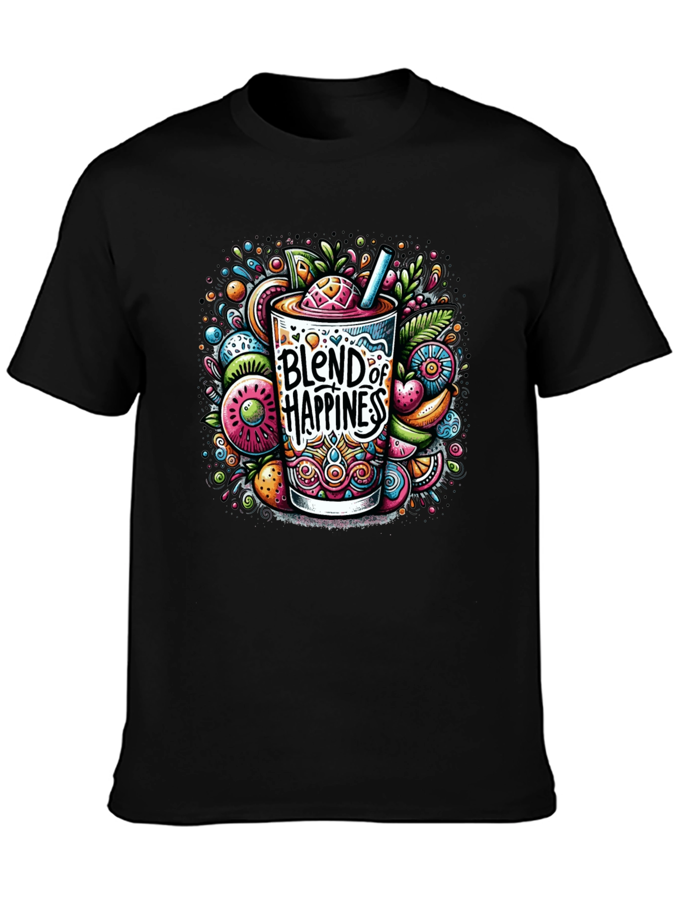 Blend of Happiness Graphic Tee - Black T-Shirt
