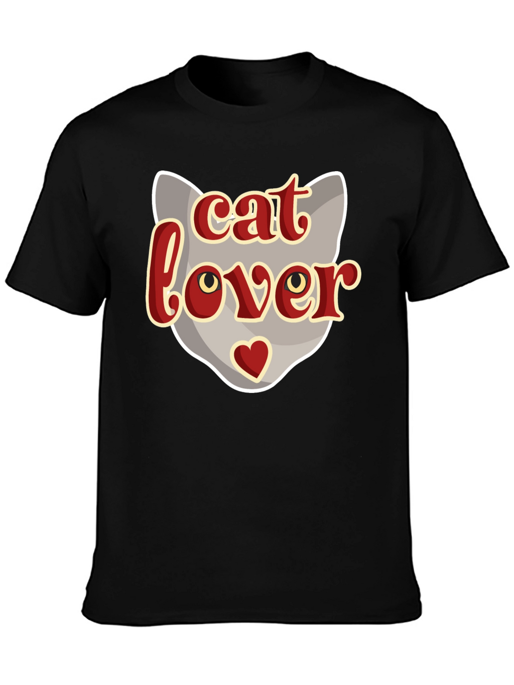 Cat Lover Graphic T-Shirt - Black