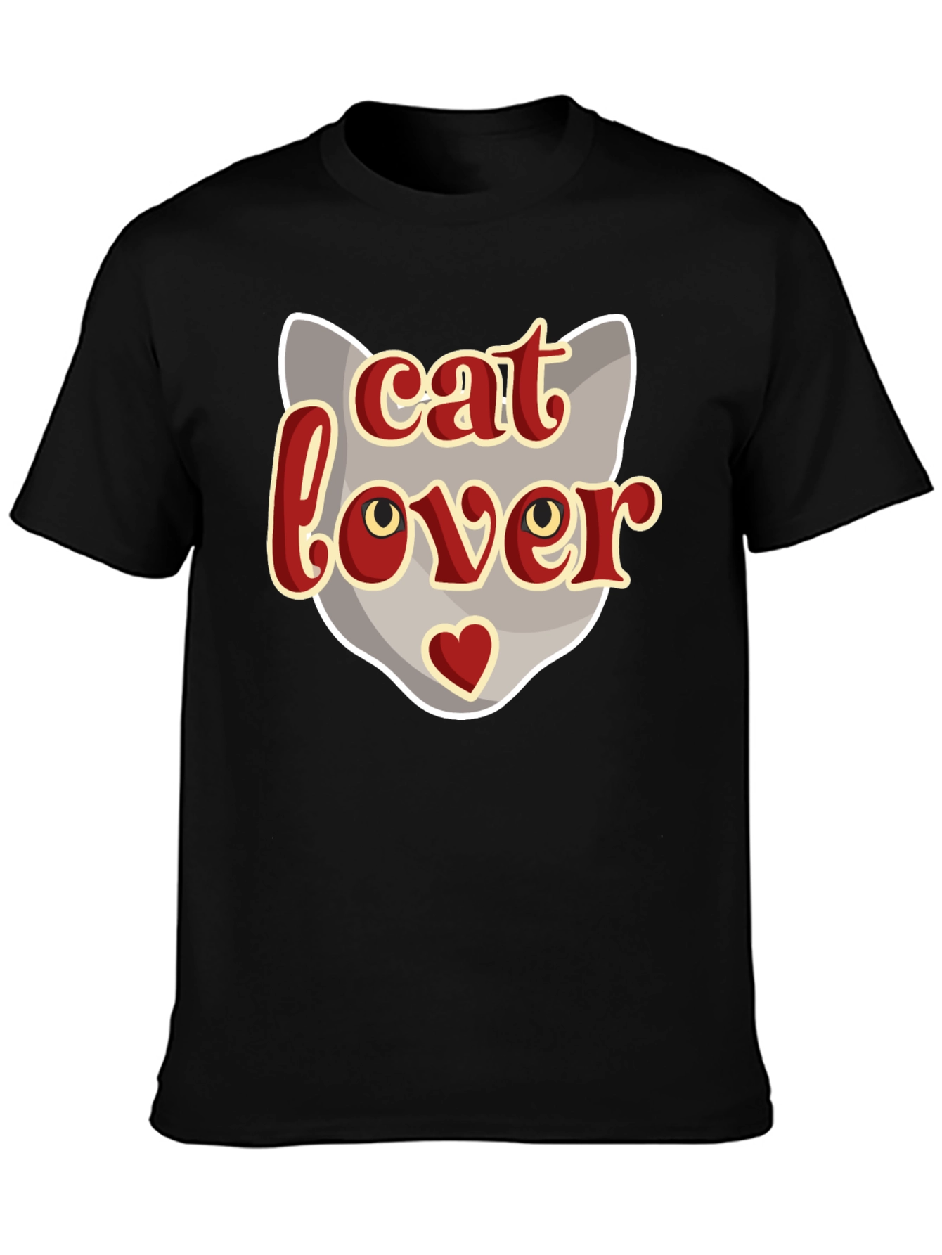 Cat Lover Graphic T-Shirt - Black
