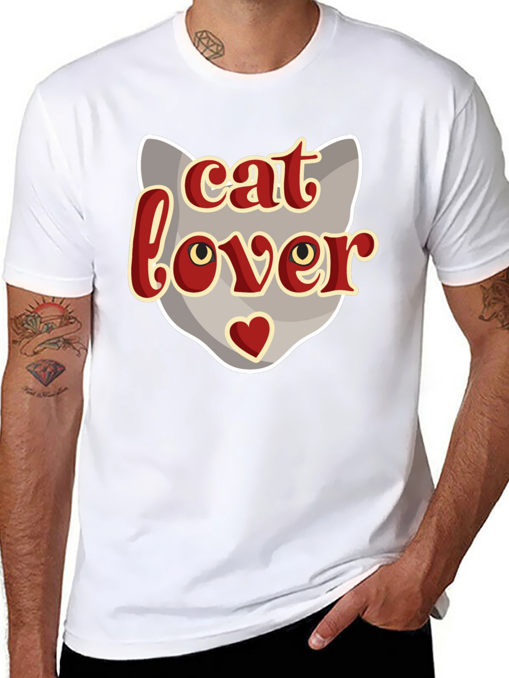 Cat Lover Graphic T-Shirt - Black
