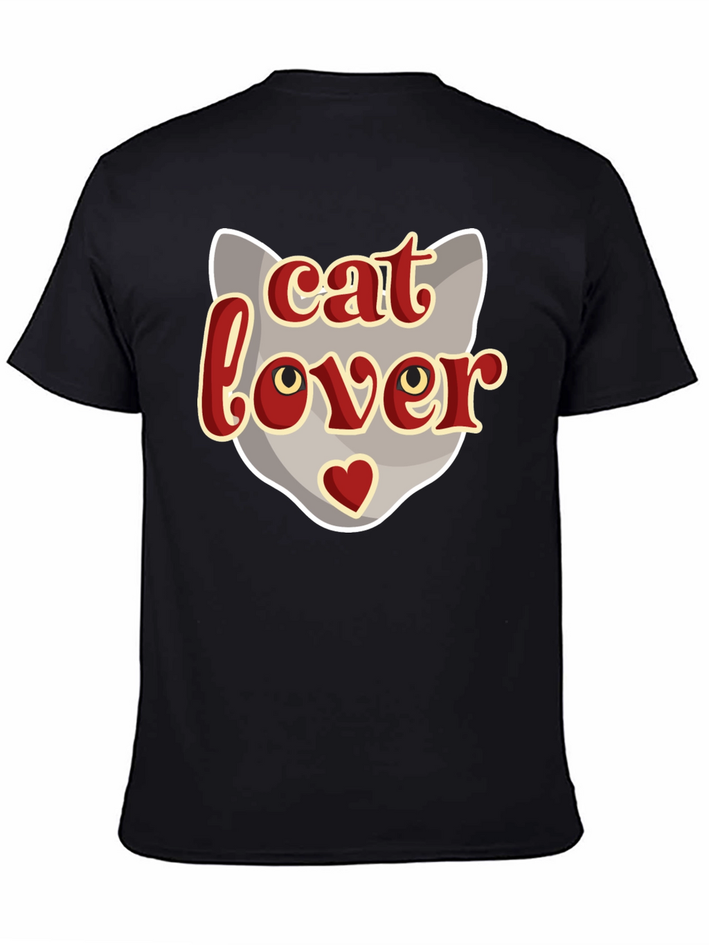 Cat Lover Graphic T-Shirt - Black