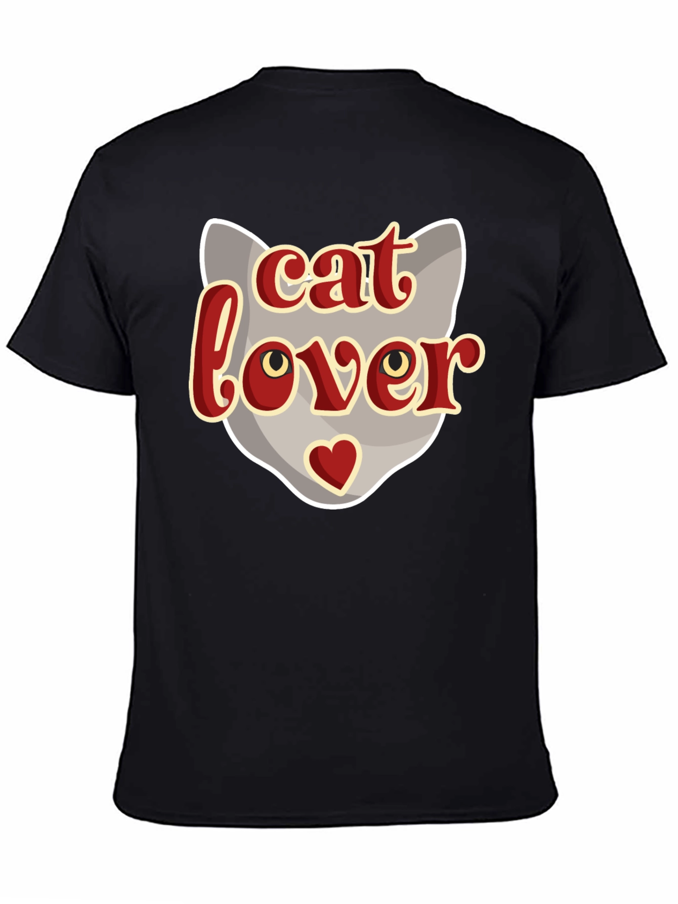 Cat Lover Graphic T-Shirt - Black