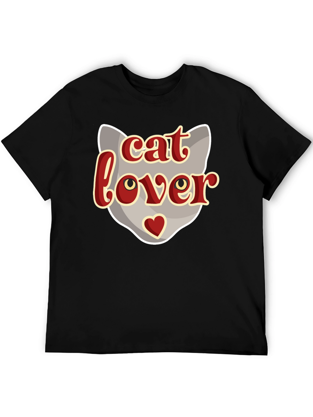 Cat Lover Graphic T-Shirt - Black