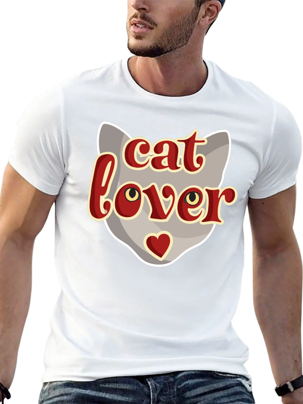 Cat Lover Graphic T-Shirt - Black