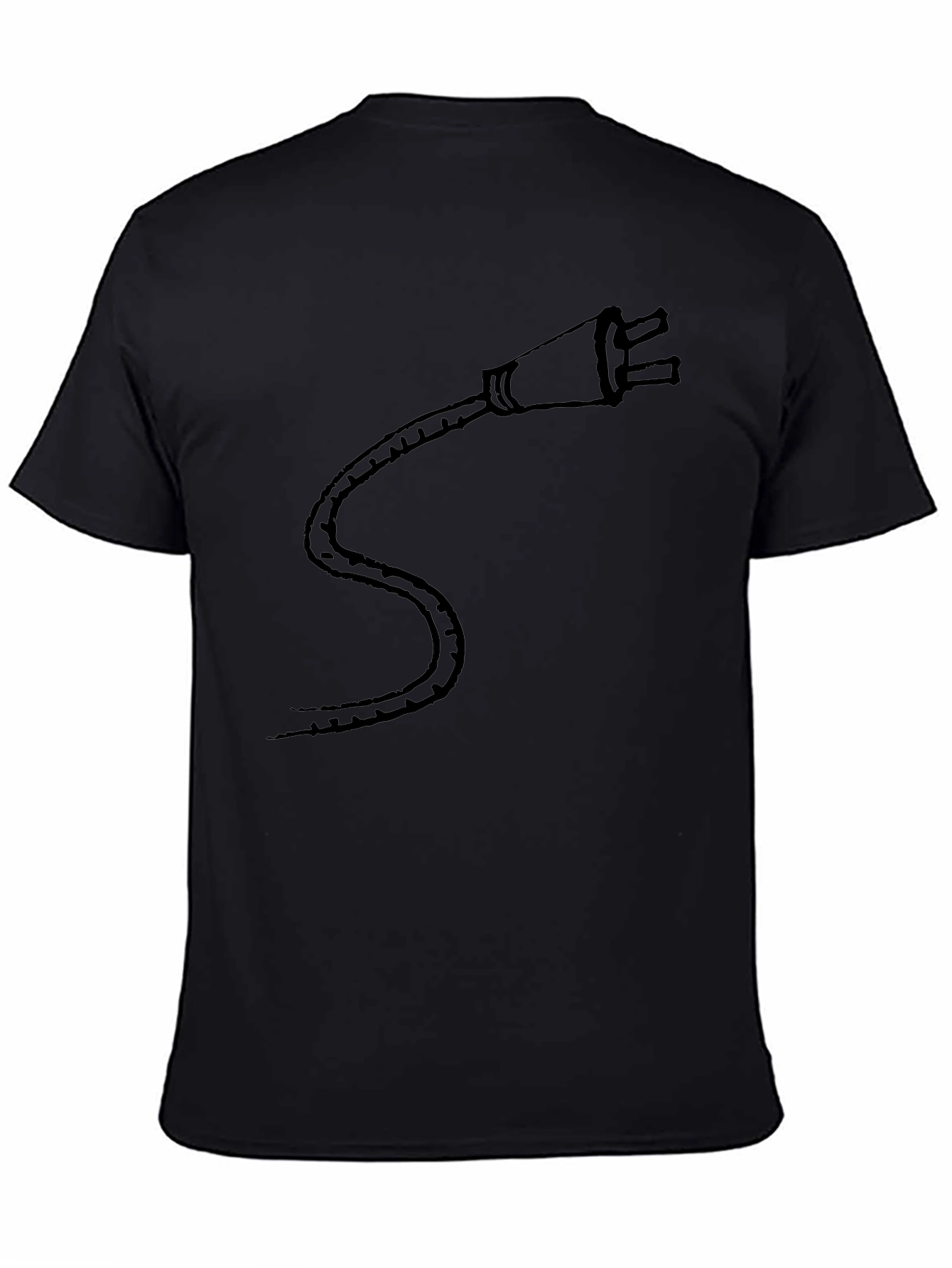 Black T-Shirt with Electric Plug Design - Casual Style