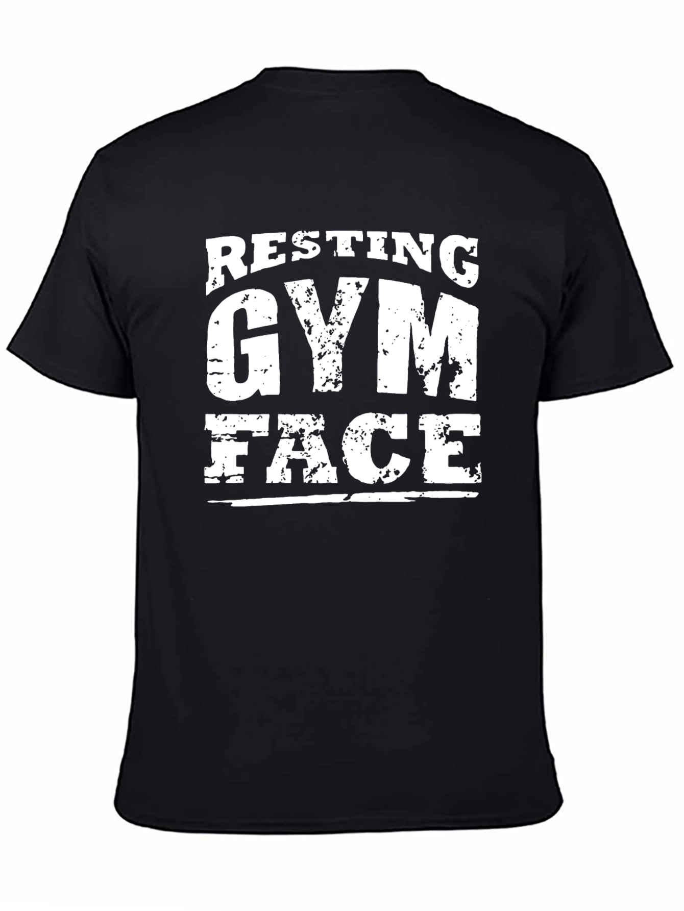 Resting Gym Face Graphic Tee - Black Cotton T-Shirt