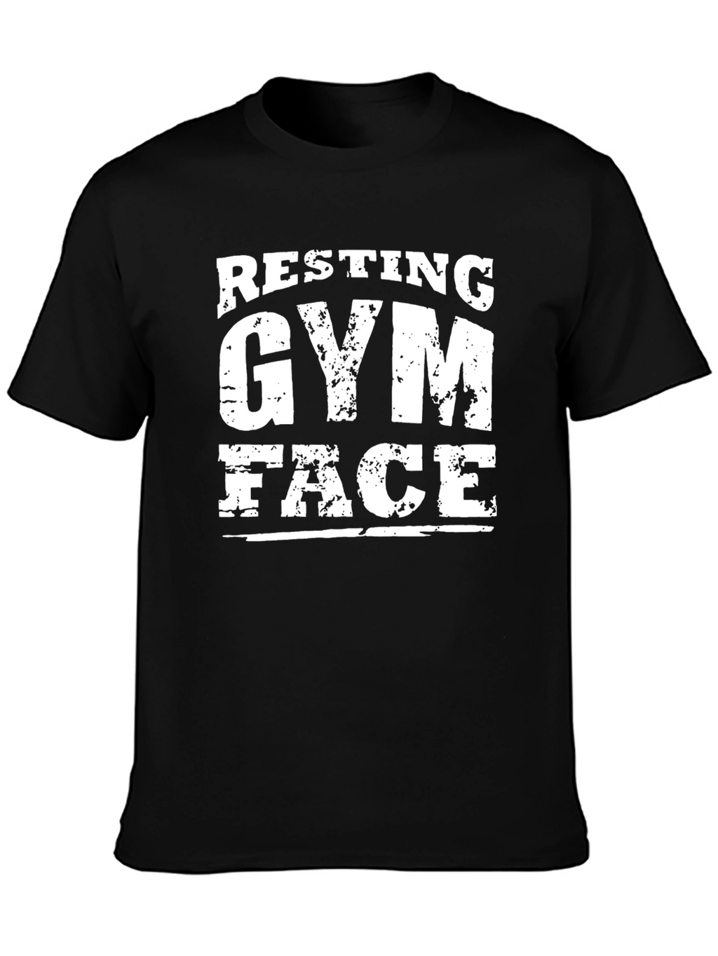 Resting Gym Face Graphic Tee - Black Cotton T-Shirt