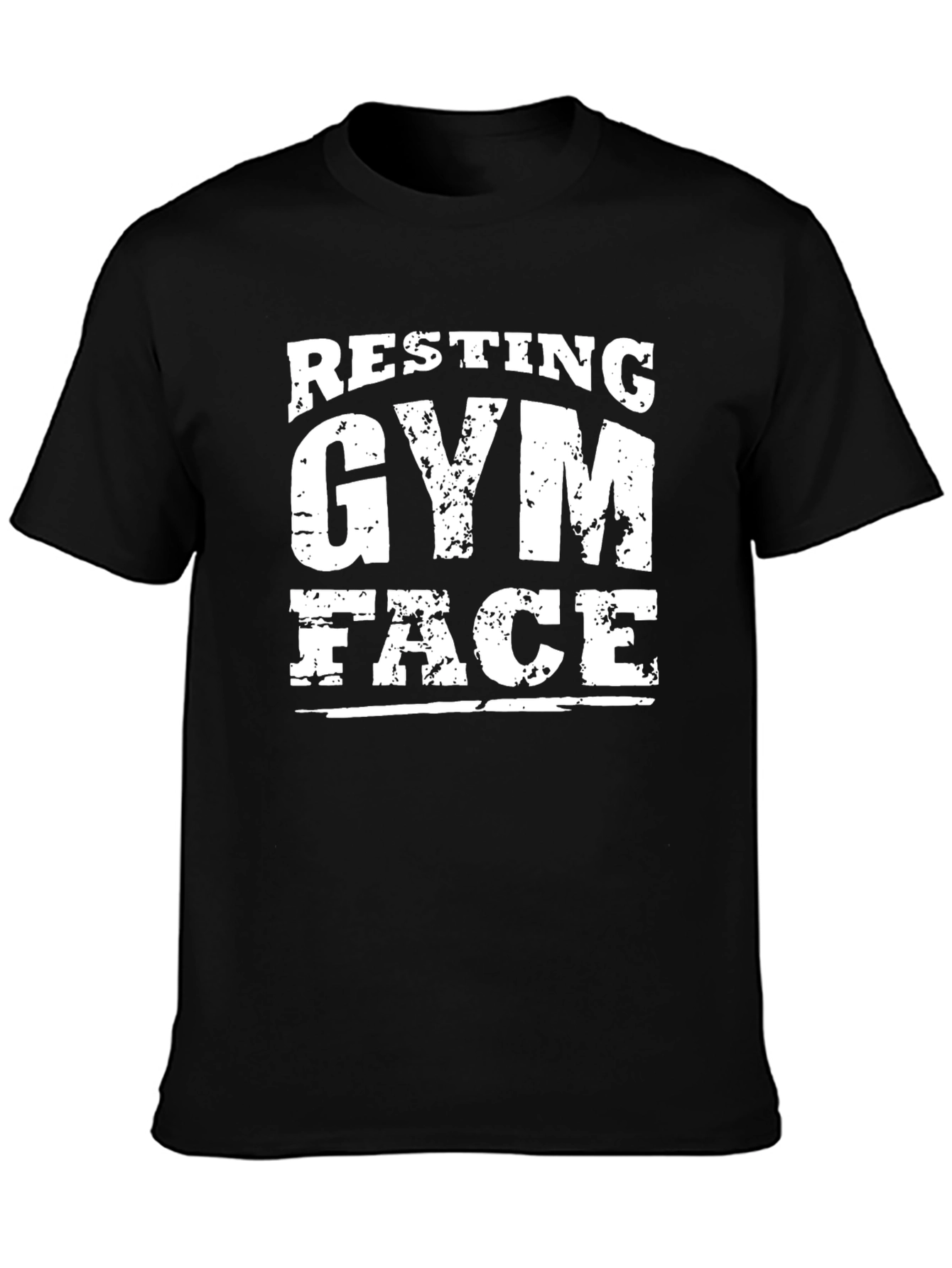 Resting Gym Face Graphic Tee - Black Cotton T-Shirt