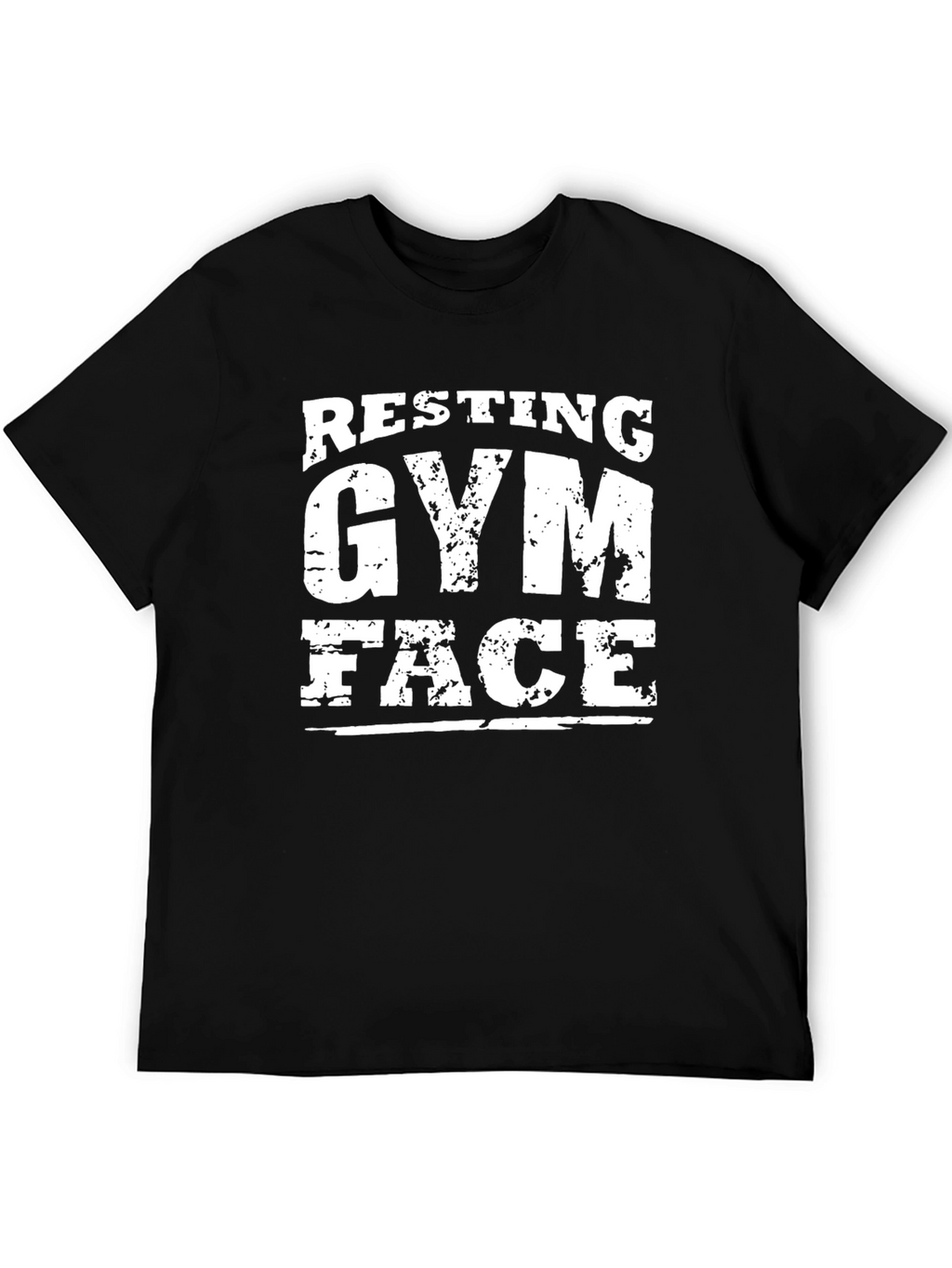 Resting Gym Face Graphic Tee - Black Cotton T-Shirt