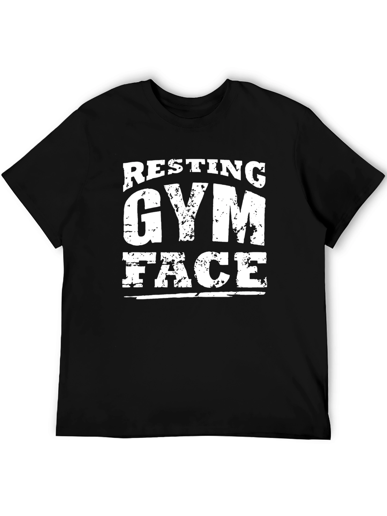 Resting Gym Face Graphic Tee - Black Cotton T-Shirt