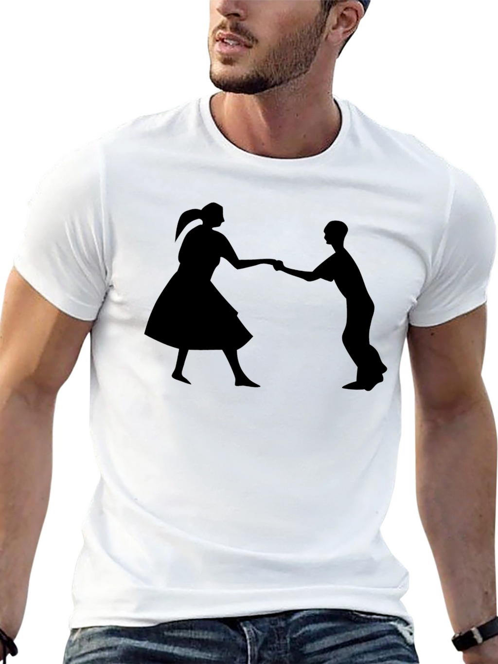 Swing Dance Silhouette Black T-Shirt