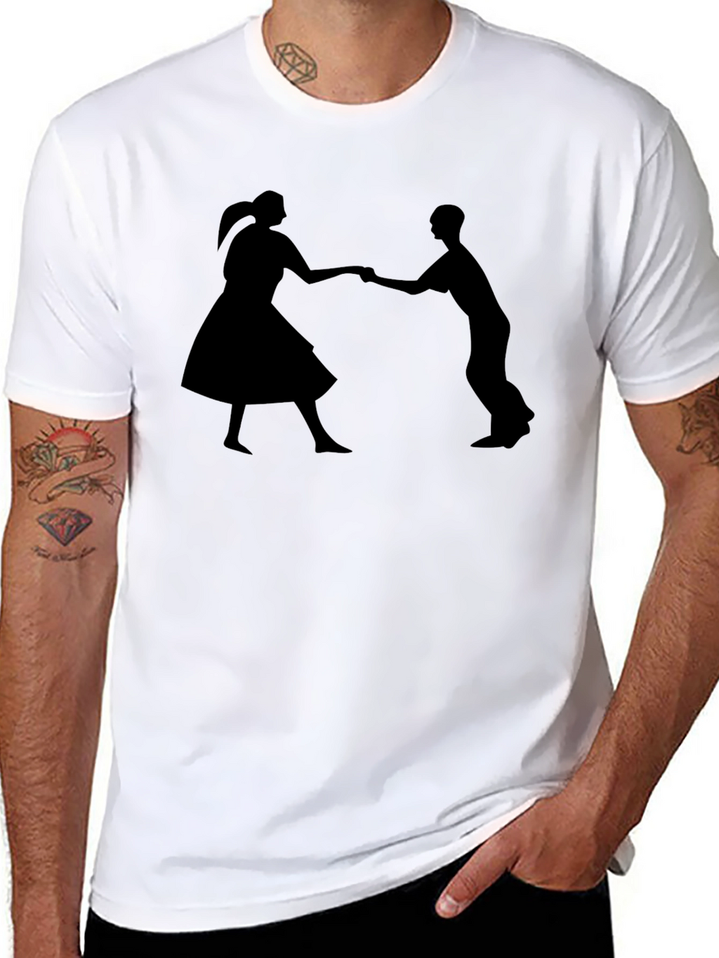 Swing Dance Silhouette Black T-Shirt