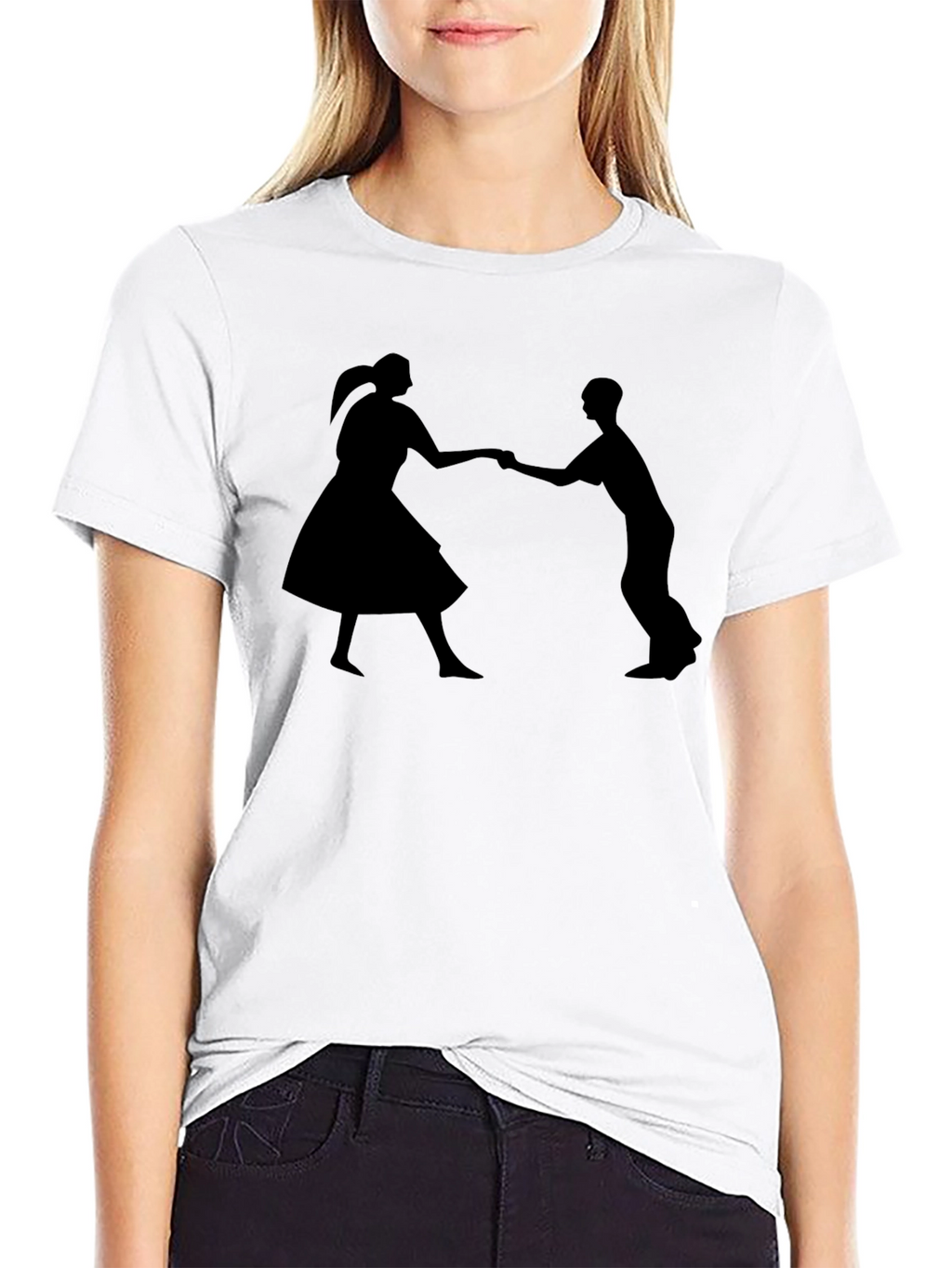 Swing Dance Silhouette Black T-Shirt