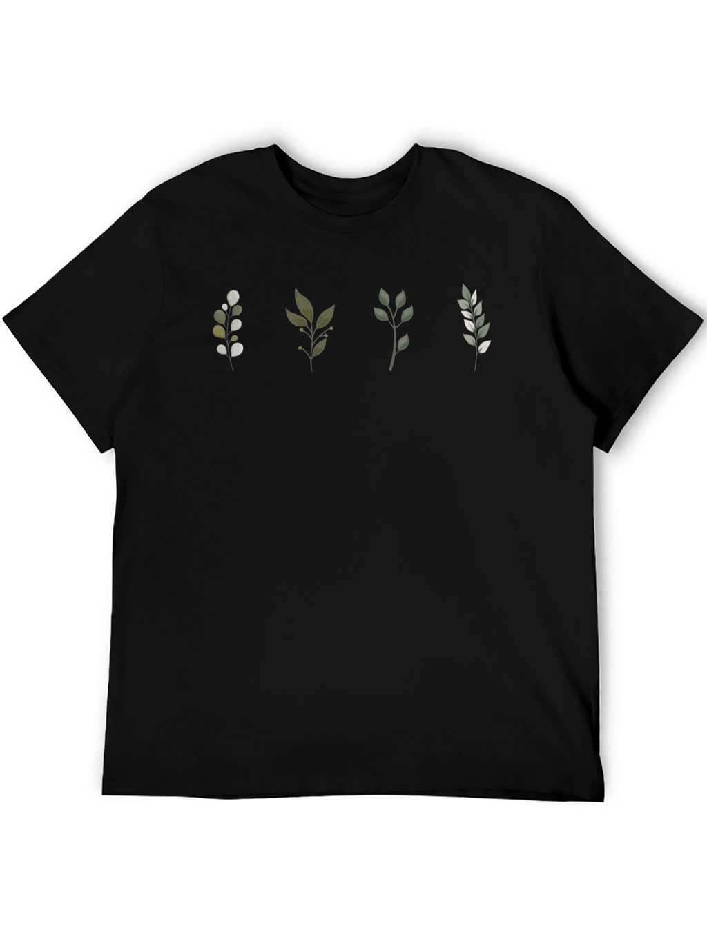 Botanical Print Black T-Shirt