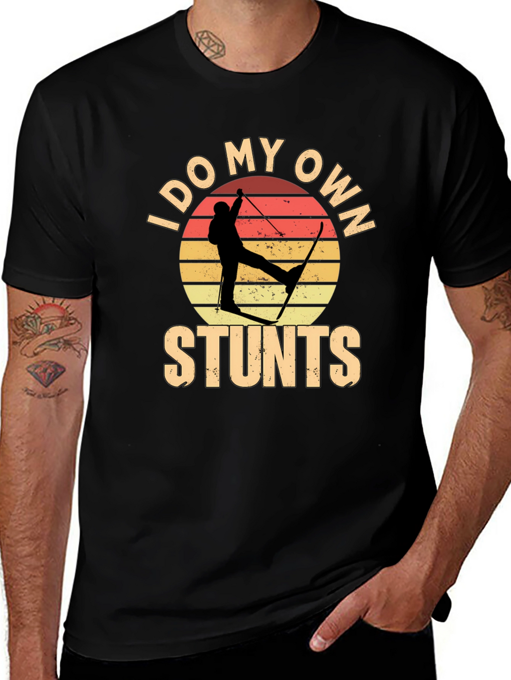 I Do My Own Stunts Skiing Graphic Tee