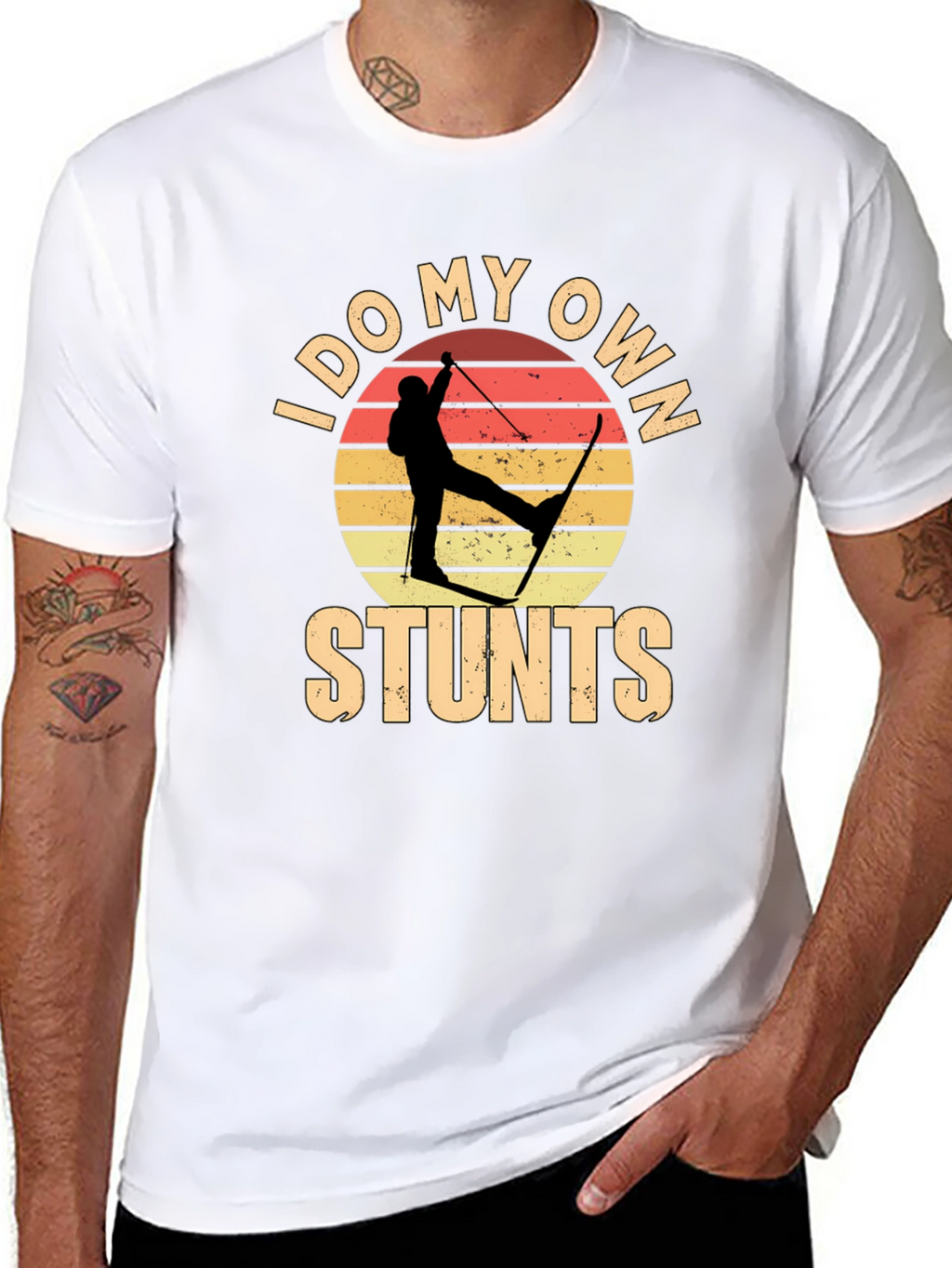 I Do My Own Stunts Skiing Graphic Tee