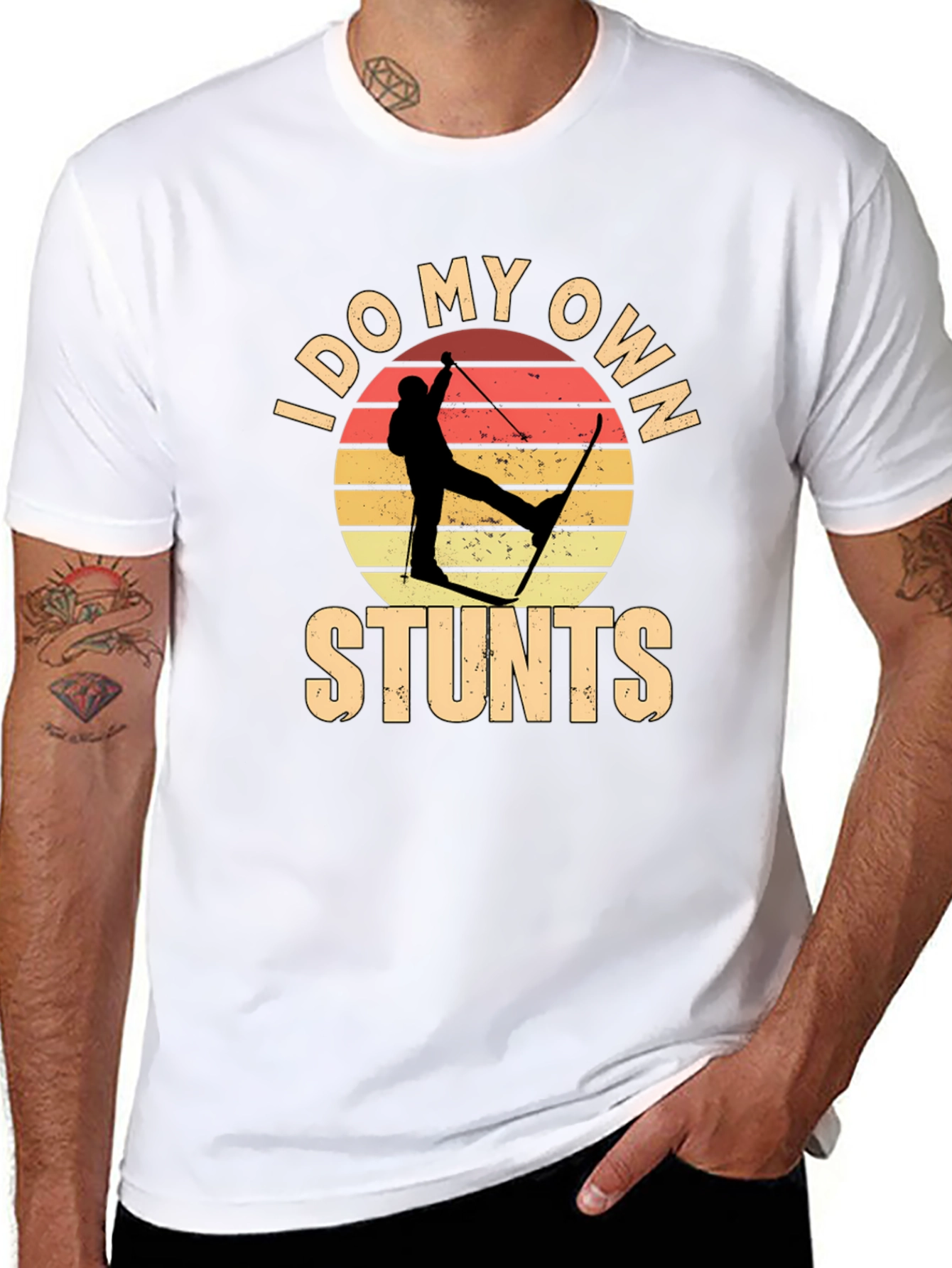 I Do My Own Stunts Skiing Graphic Tee