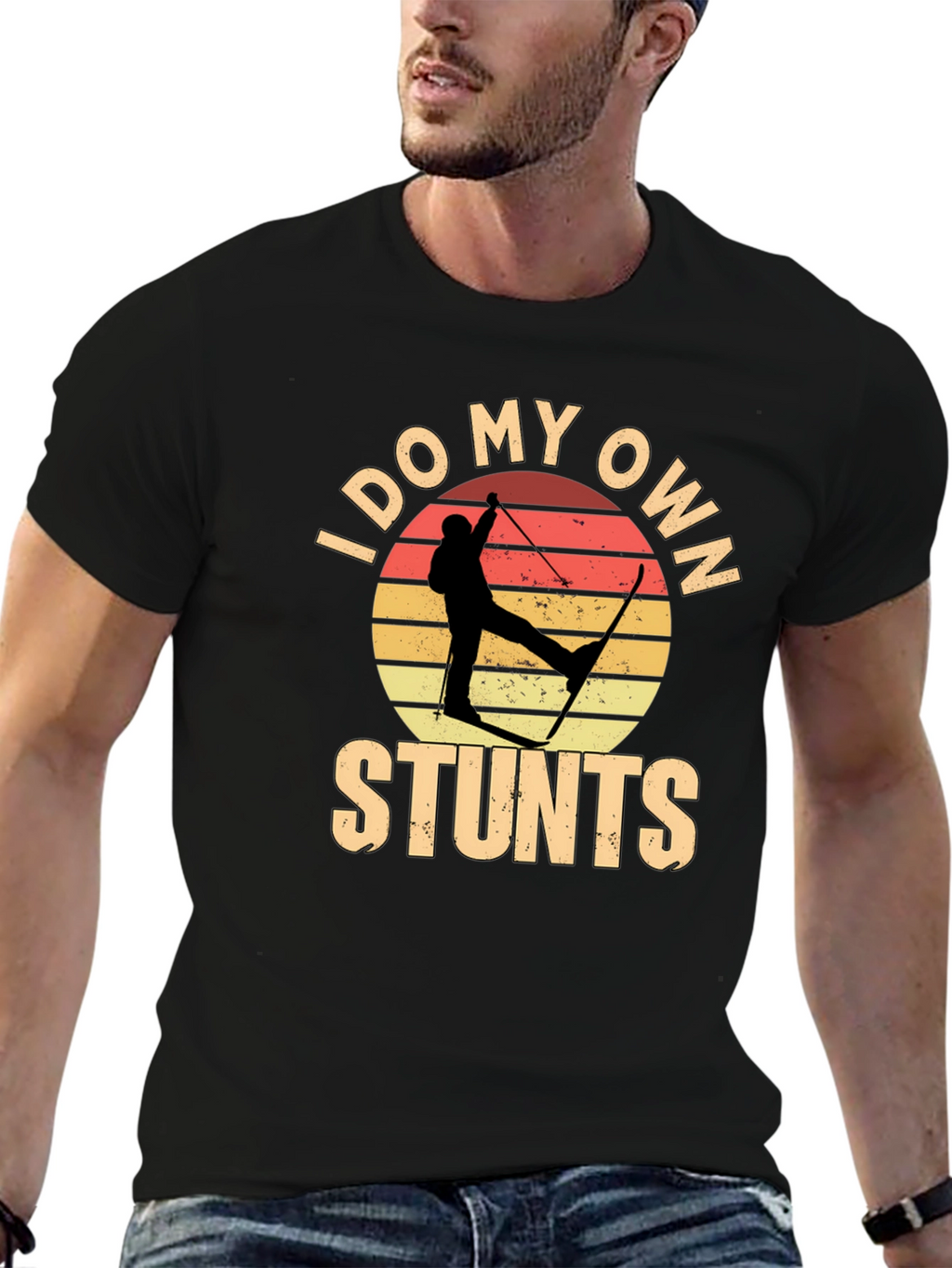 I Do My Own Stunts Skiing Graphic Tee