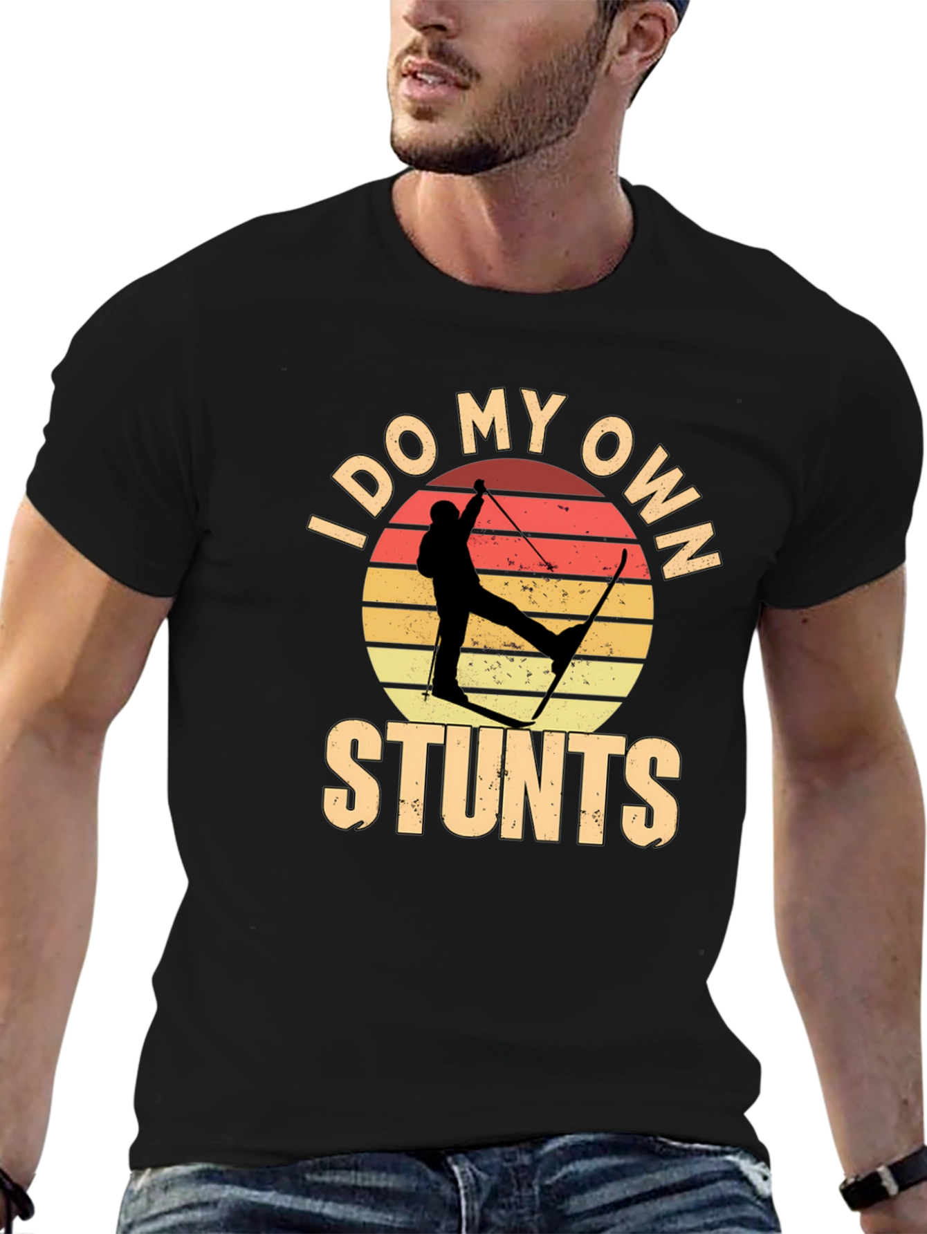 I Do My Own Stunts Skiing Graphic Tee