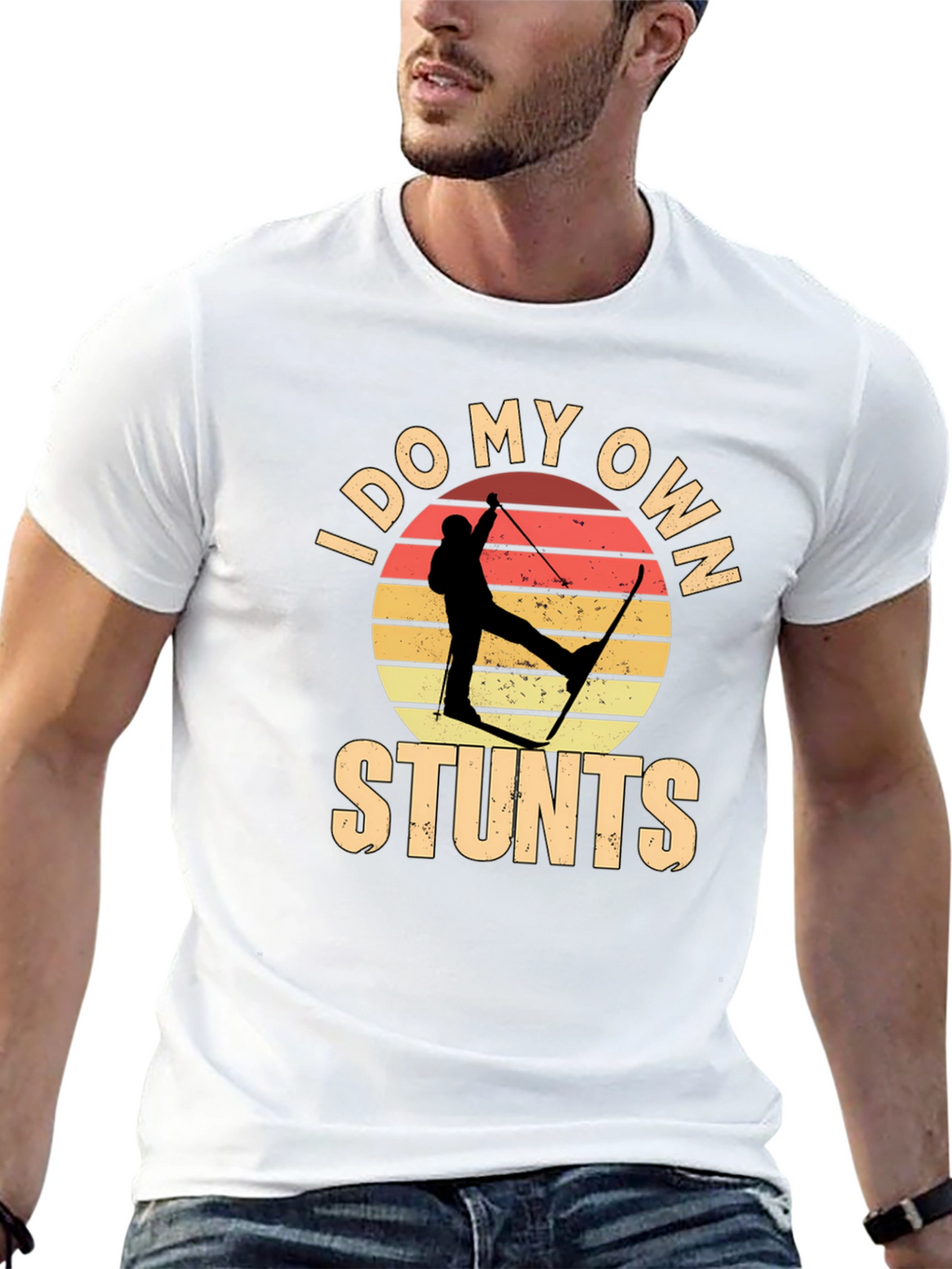 I Do My Own Stunts Skiing Graphic Tee