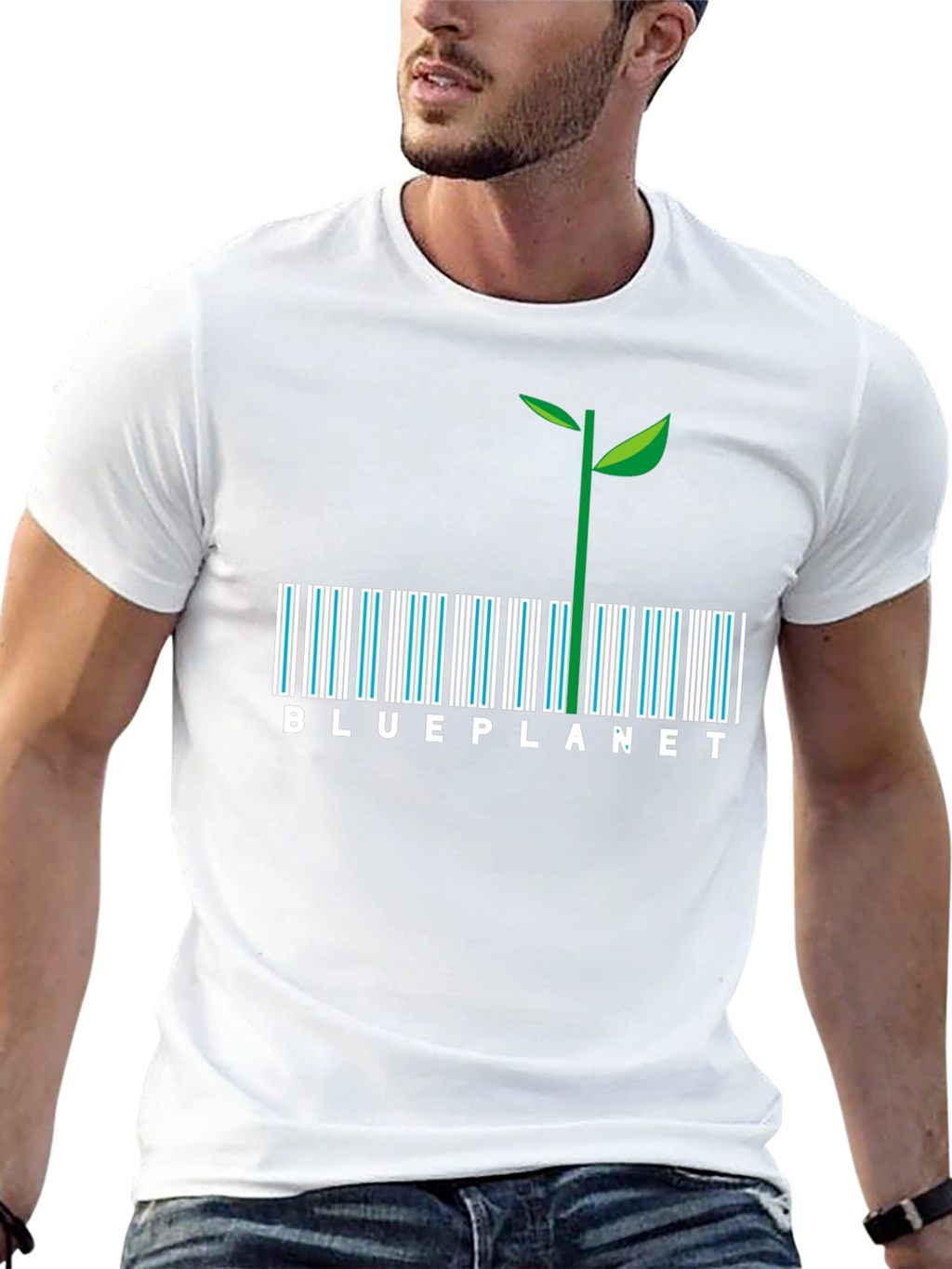 Blue Planet Barcode Plant T-Shirt