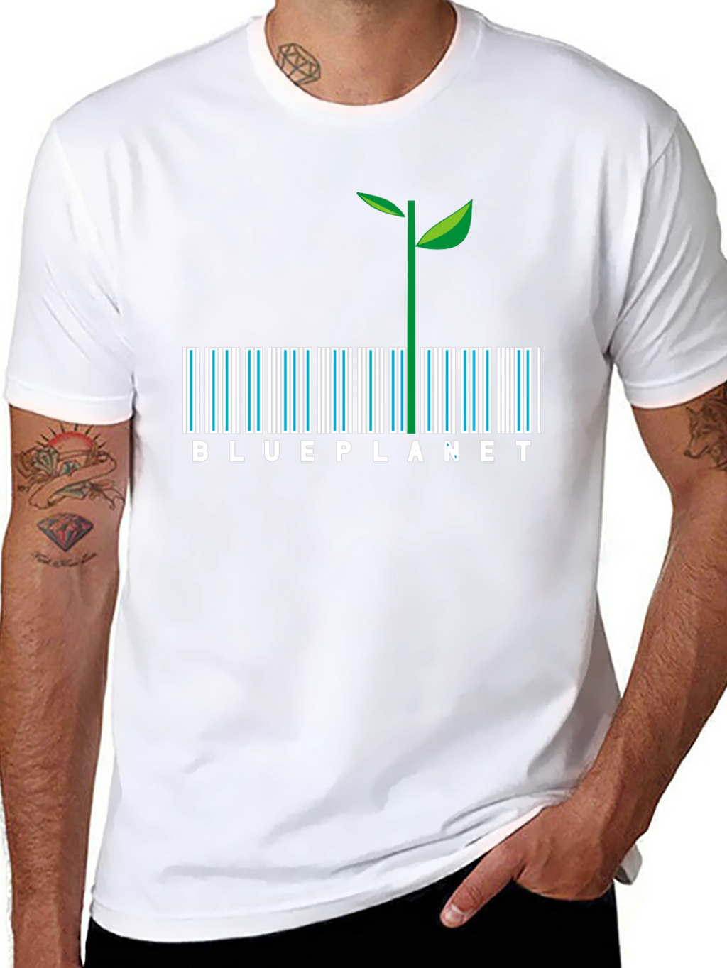 Blue Planet Barcode Plant T-Shirt