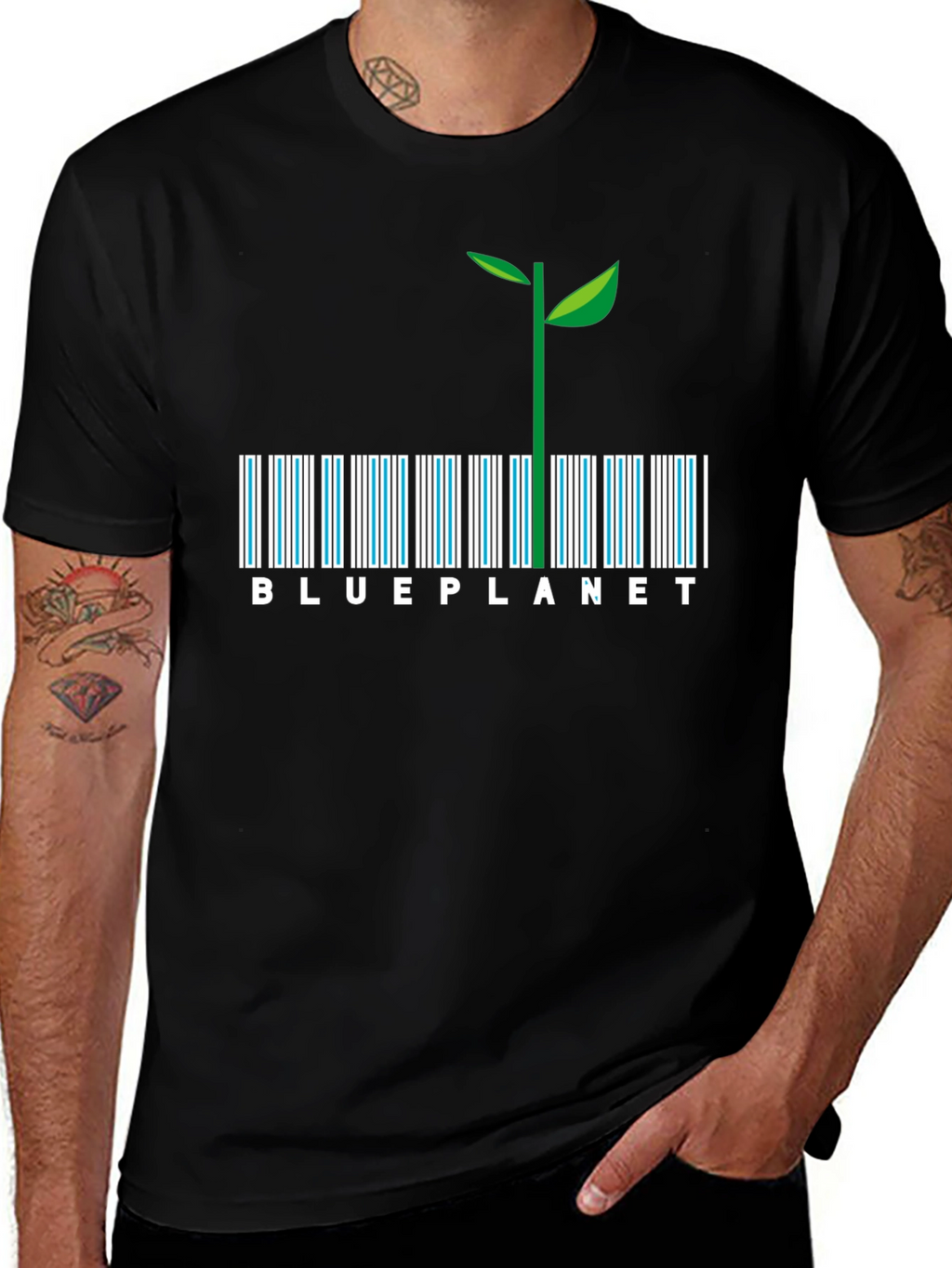 Blue Planet Barcode Plant T-Shirt