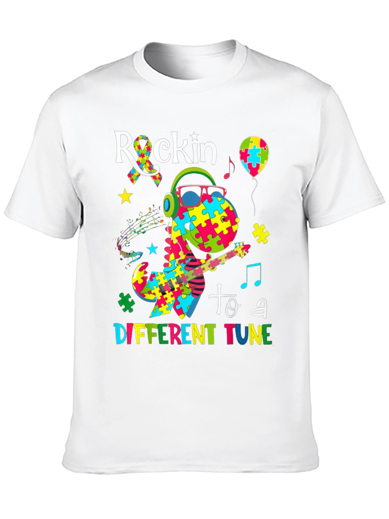 Autism Awareness Dinosaur Graphic T-Shirt