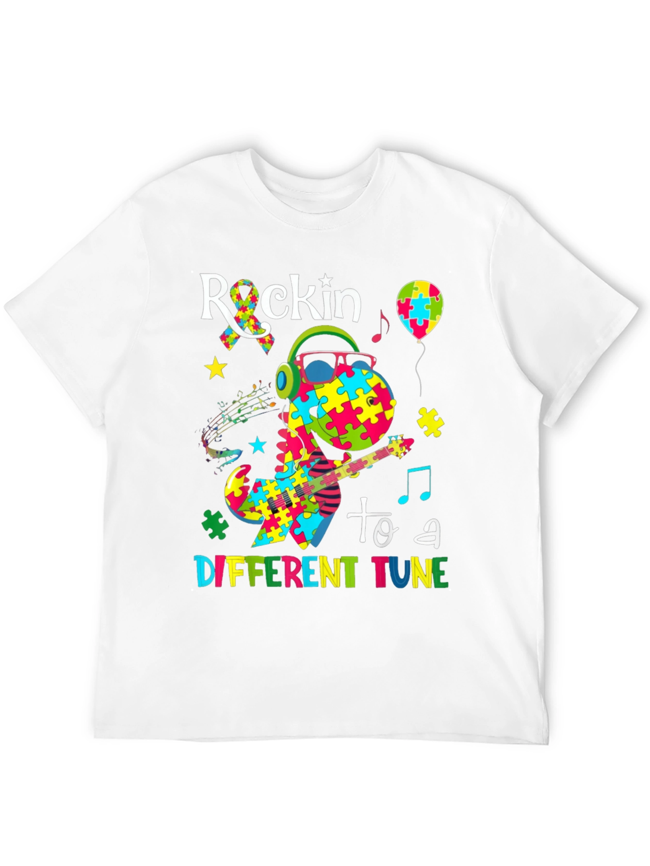 Autism Awareness Dinosaur Graphic T-Shirt