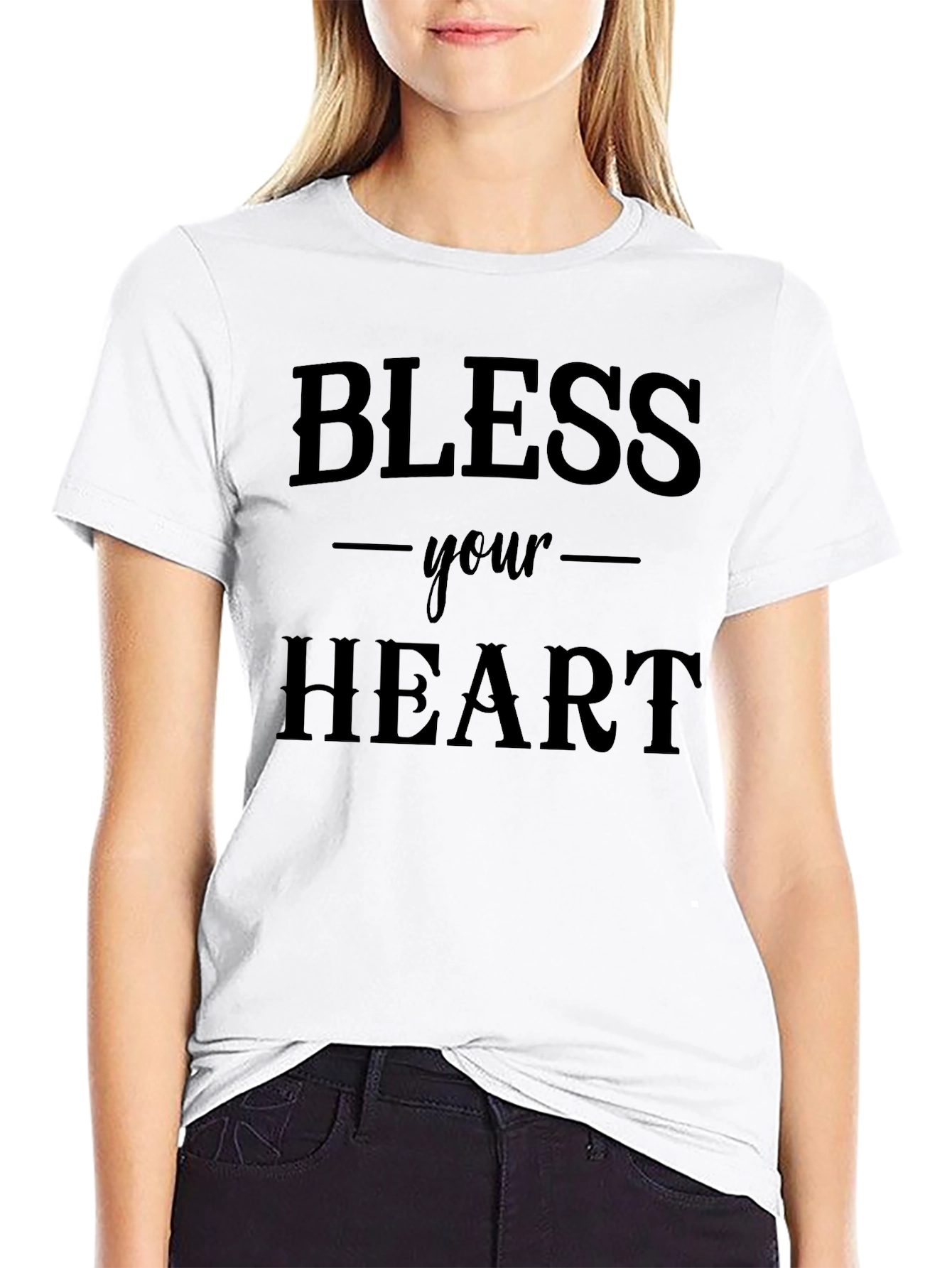 Bless Your Heart Graphic Tee - Classic Black T-Shirt