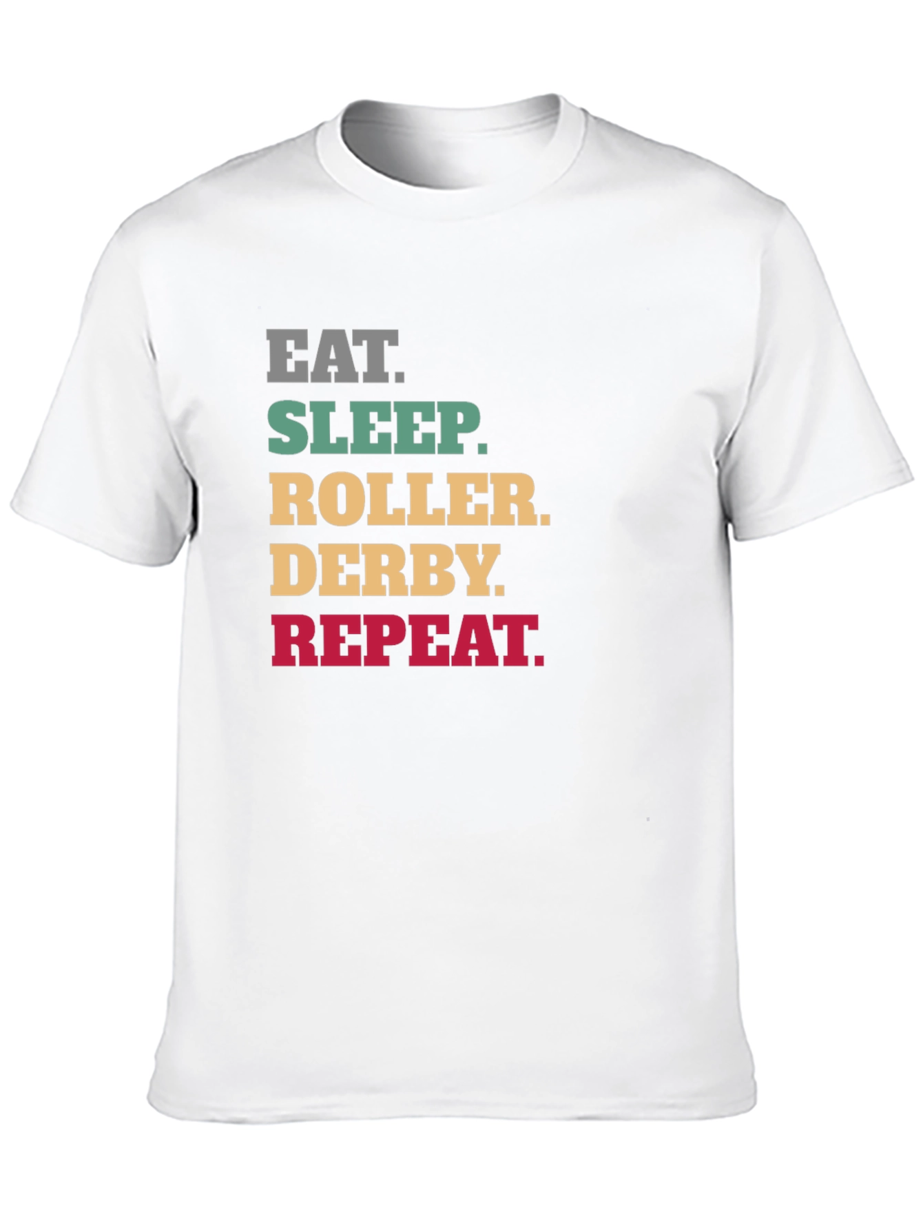 Eat Sleep Roller Derby Repeat Black T-Shirt