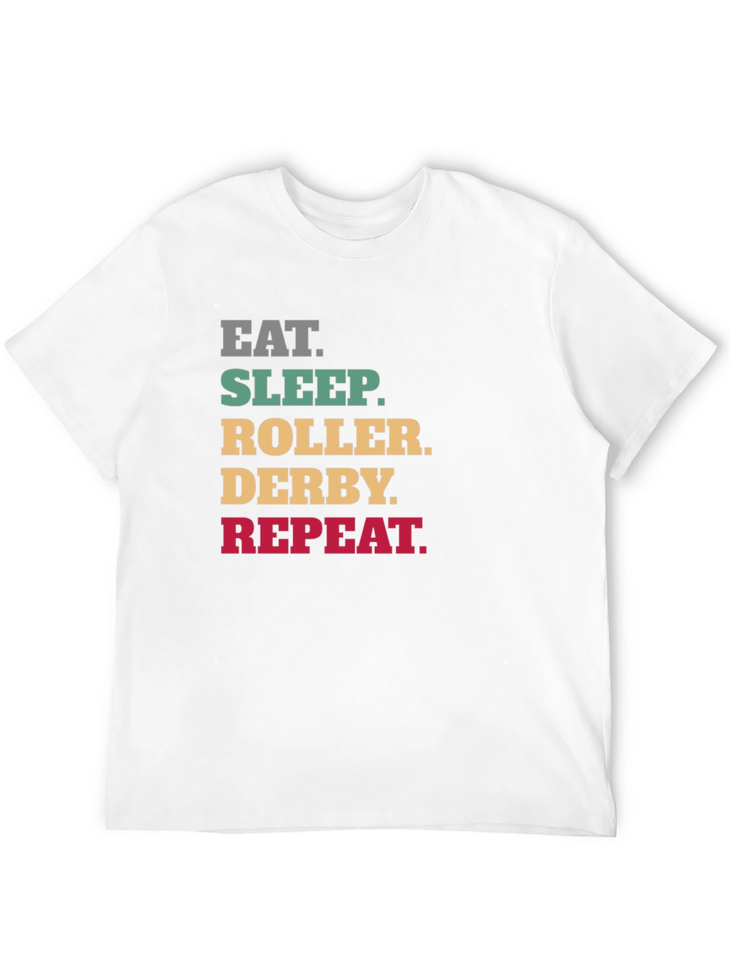 Eat Sleep Roller Derby Repeat Black T-Shirt