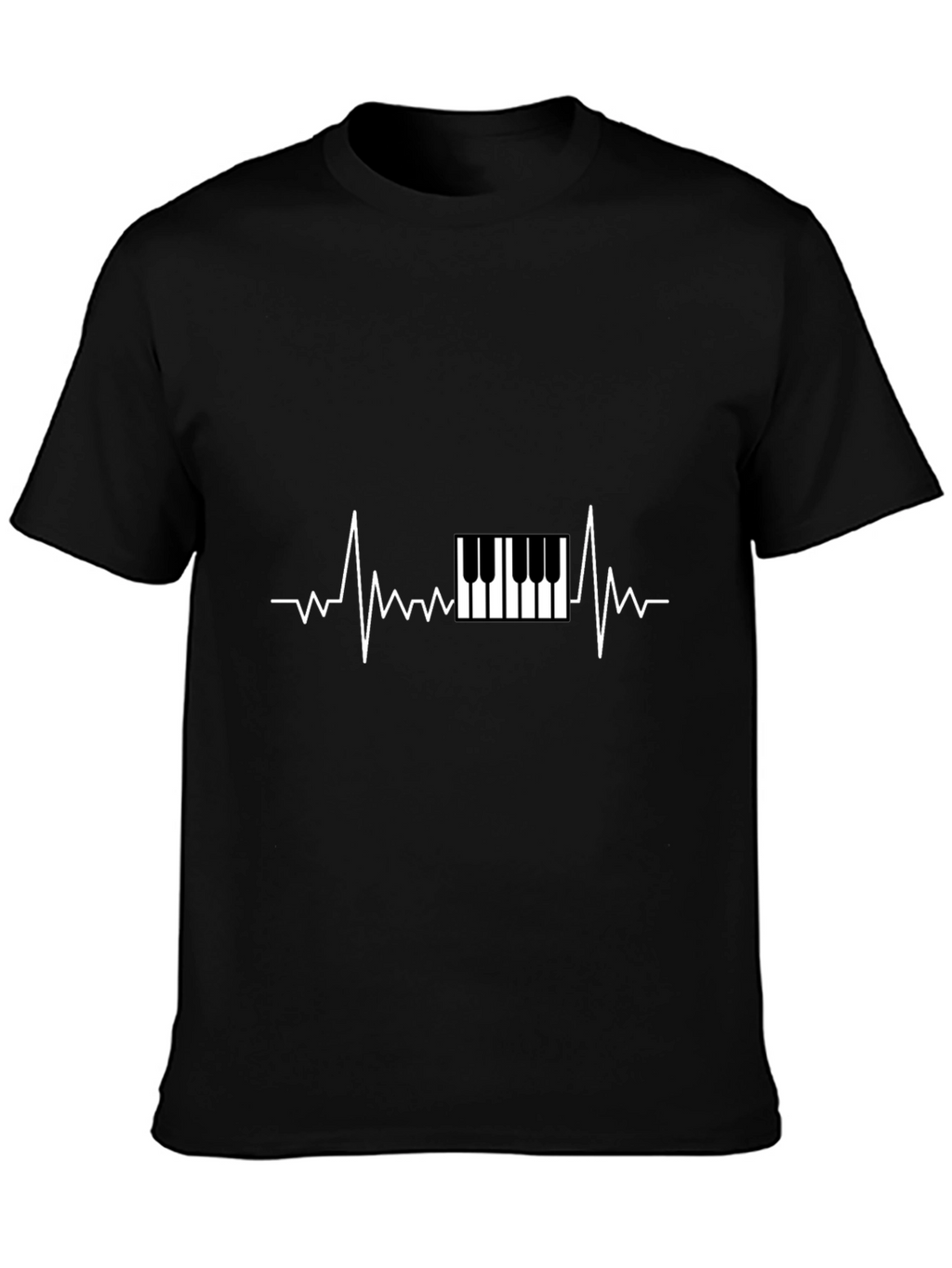 Piano Heartbeat Graphic Tee - Music Lover T-Shirt