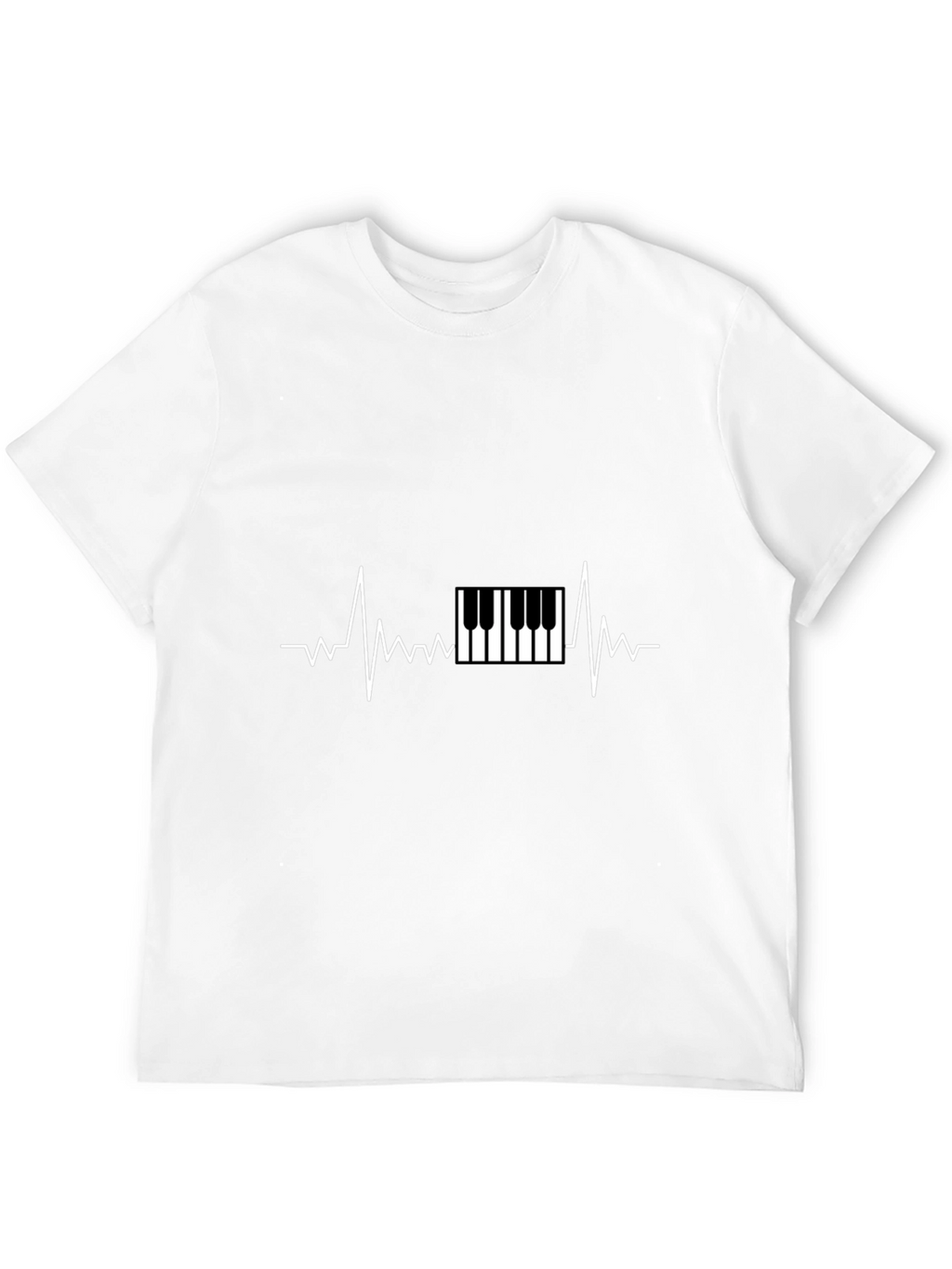 Piano Heartbeat Graphic Tee - Music Lover T-Shirt