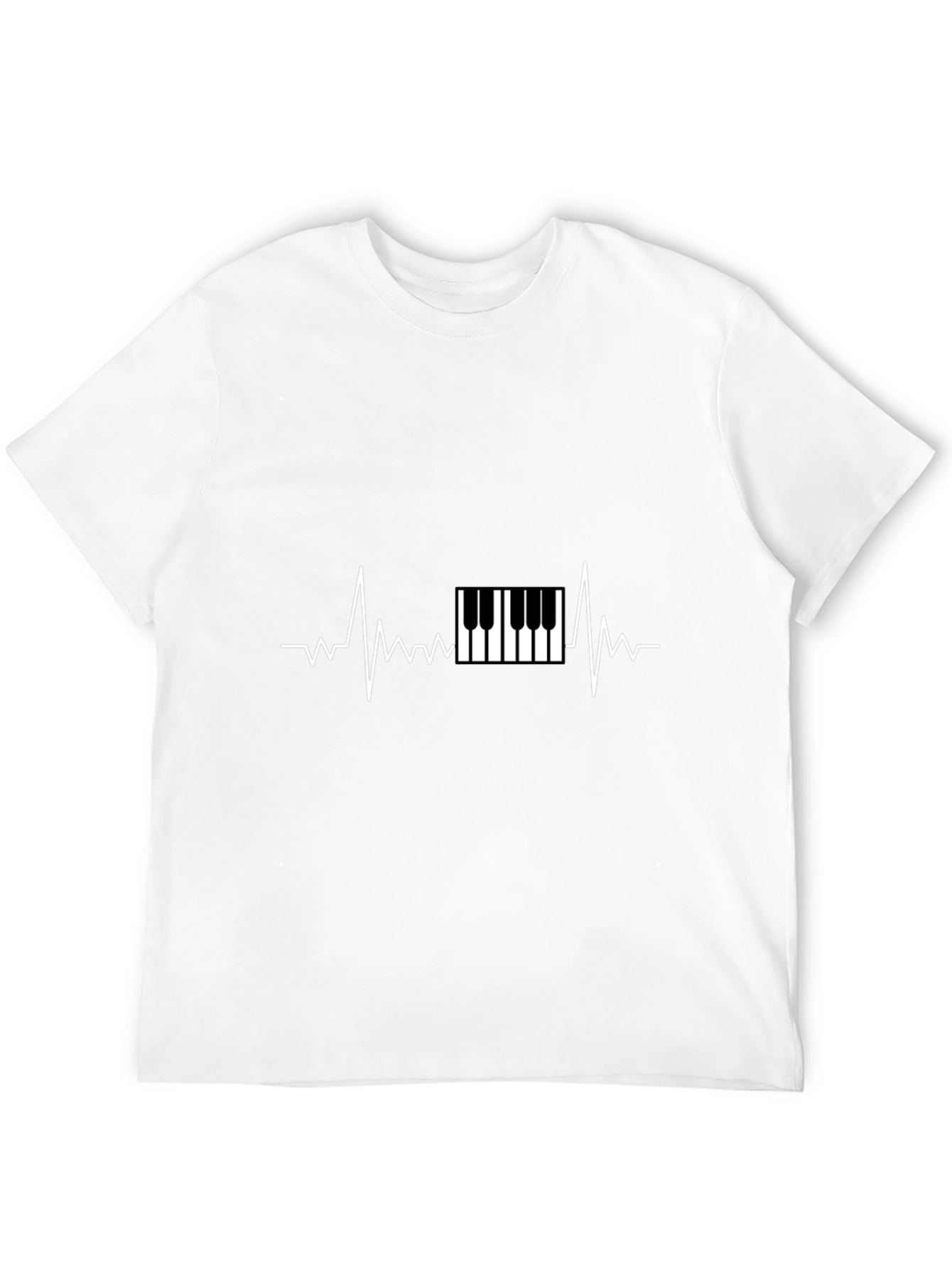 Piano Heartbeat Graphic Tee - Music Lover T-Shirt