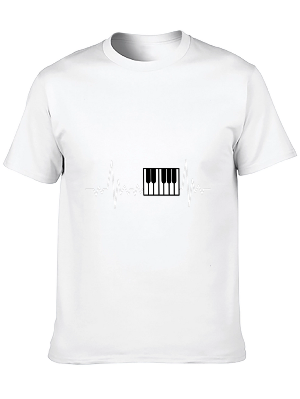 Piano Heartbeat Graphic Tee - Music Lover T-Shirt