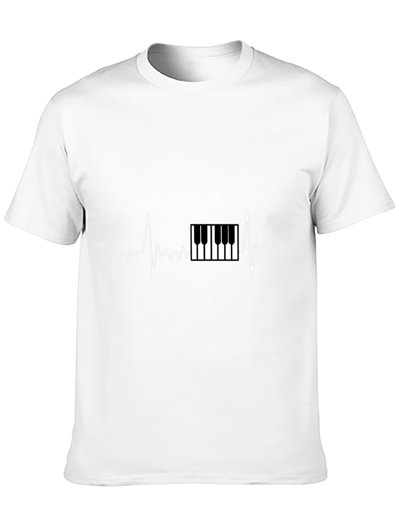 Piano Heartbeat Graphic Tee - Music Lover T-Shirt