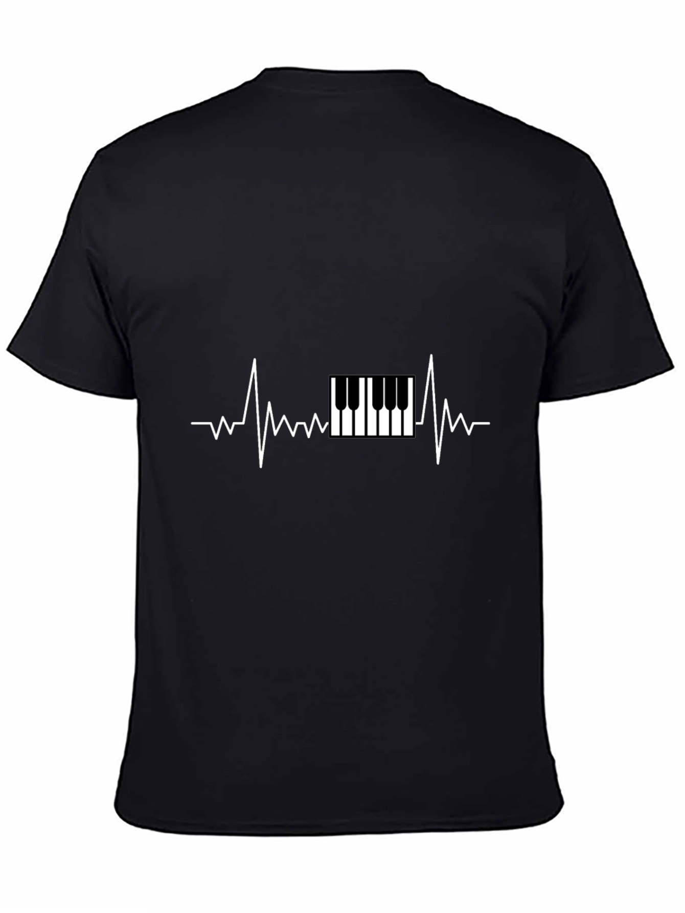 Piano Heartbeat Graphic Tee - Music Lover T-Shirt