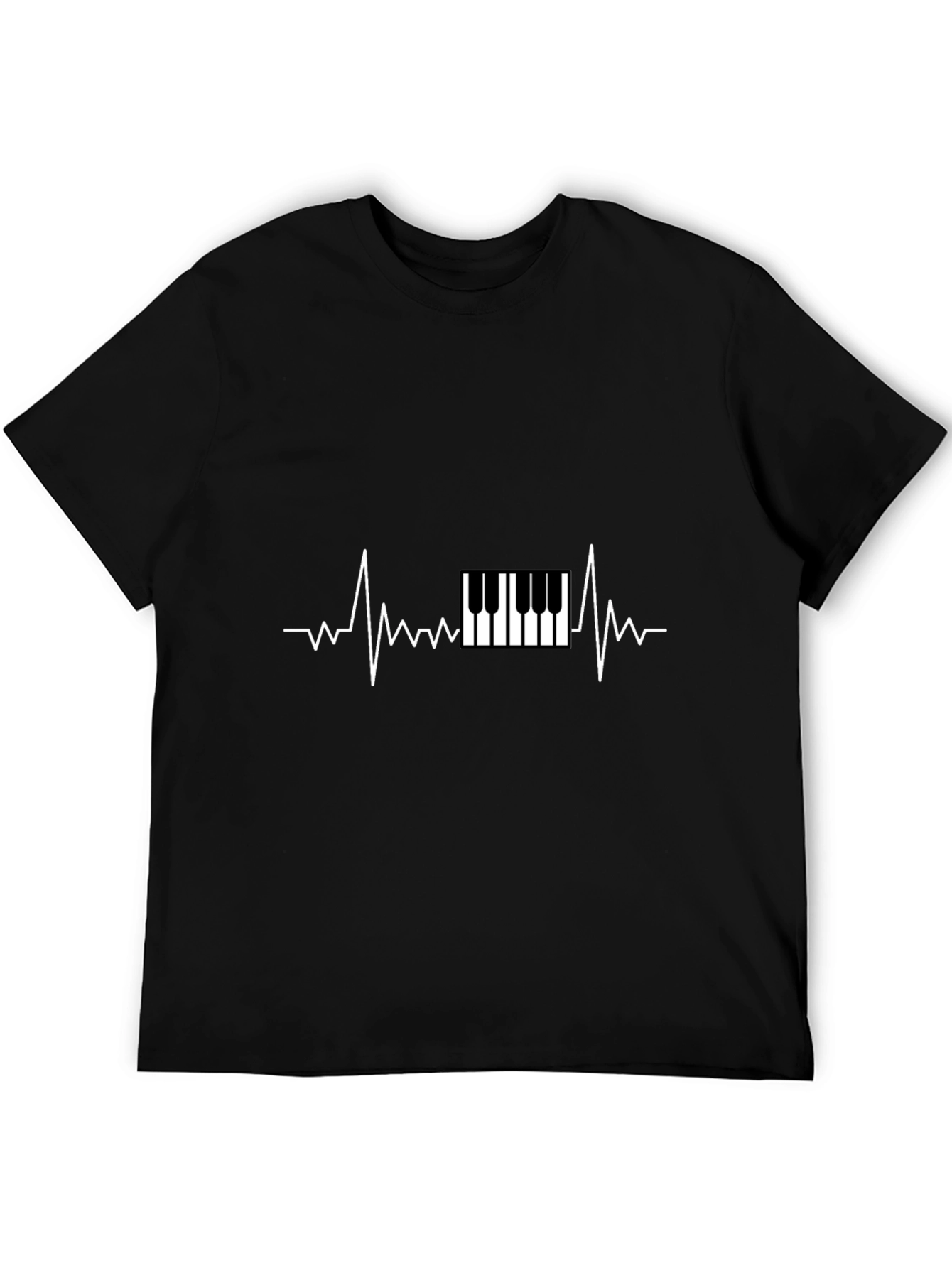 Piano Heartbeat Graphic Tee - Music Lover T-Shirt