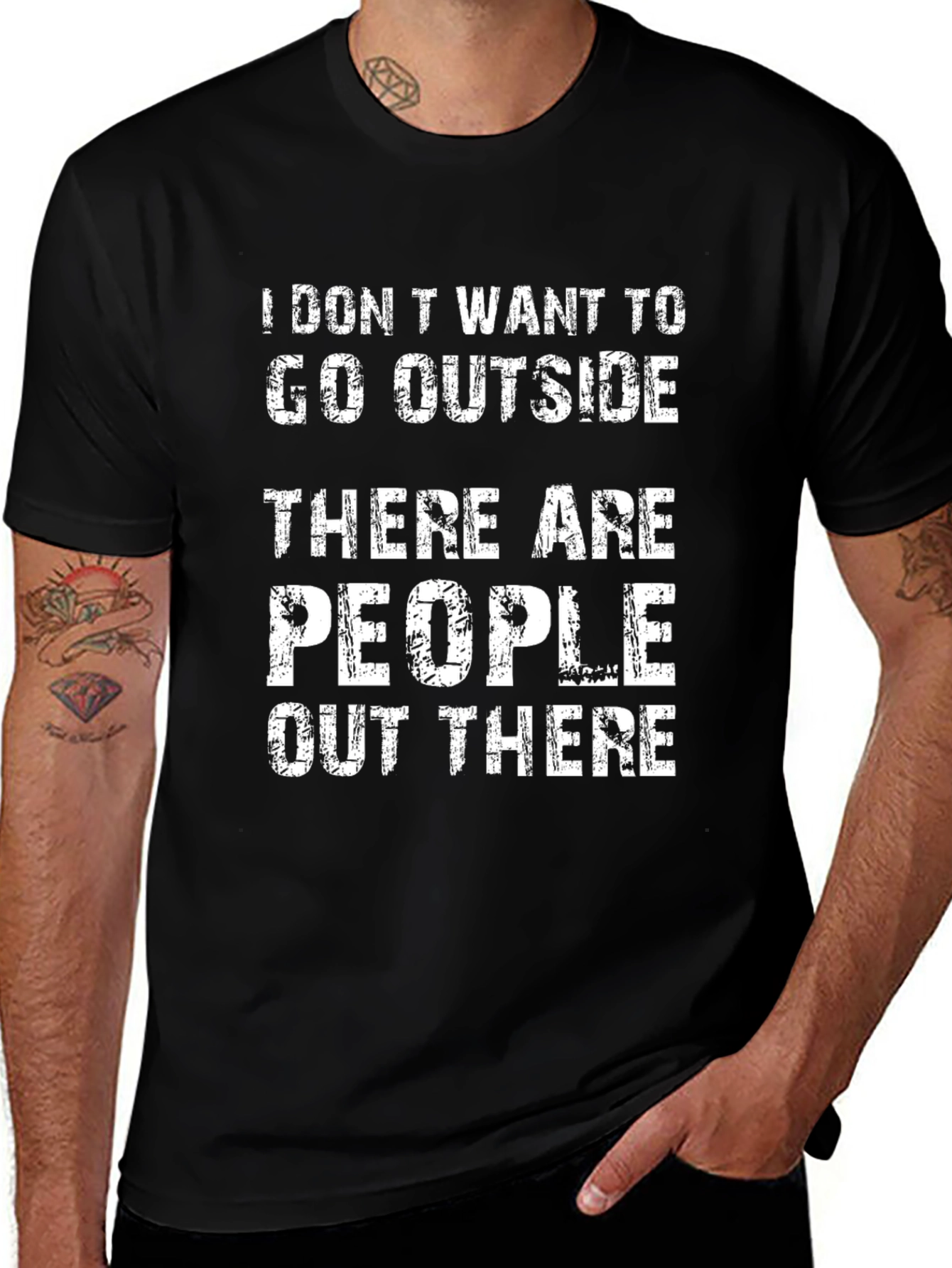 Funny Introvert T-Shirt - I Dont Want To Go Outside