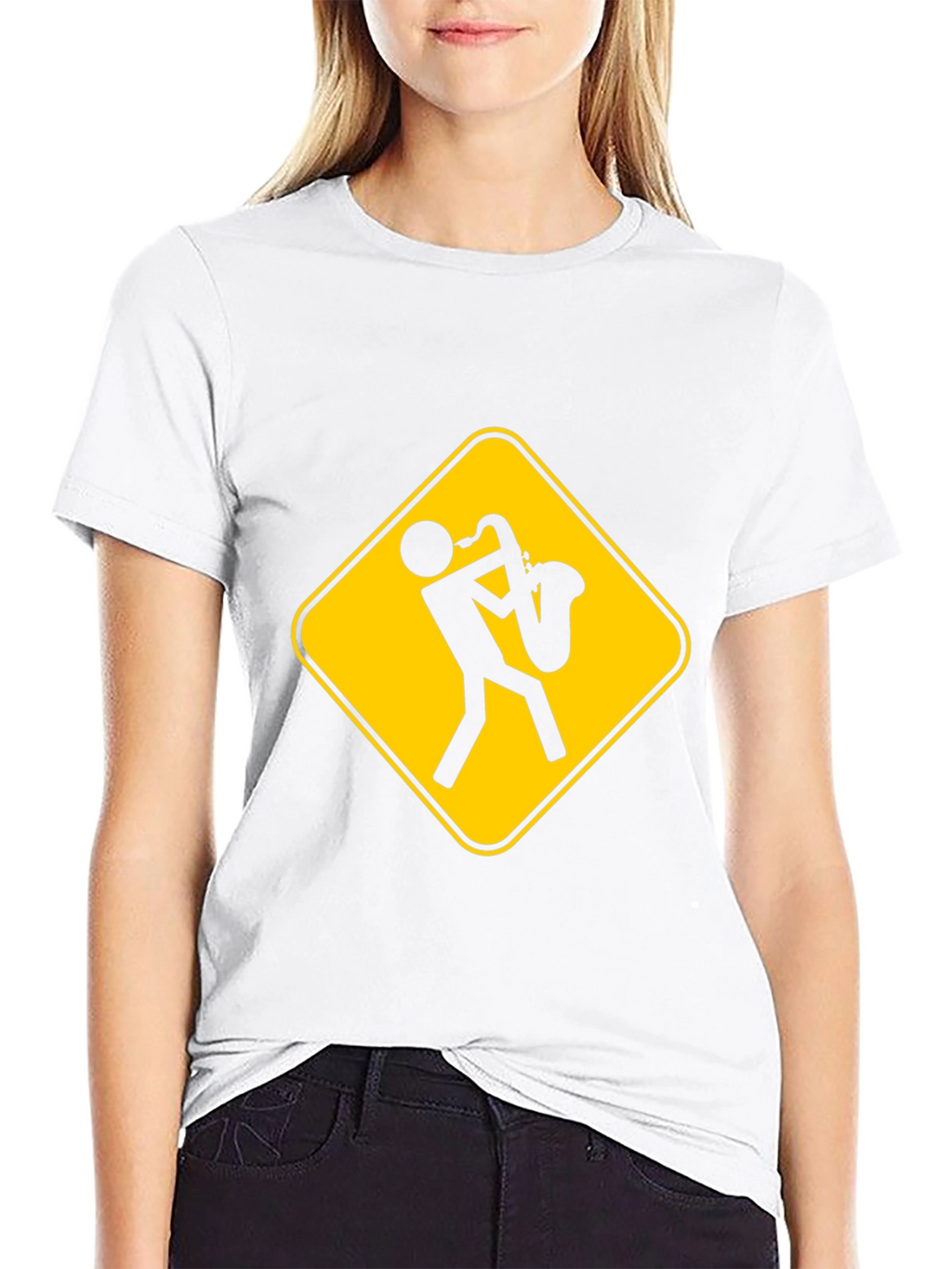 Saxophone Player Warning Sign T-Shirt