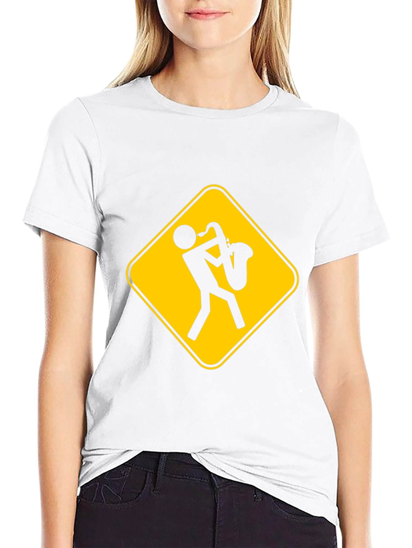 Saxophone Player Warning Sign T-Shirt
