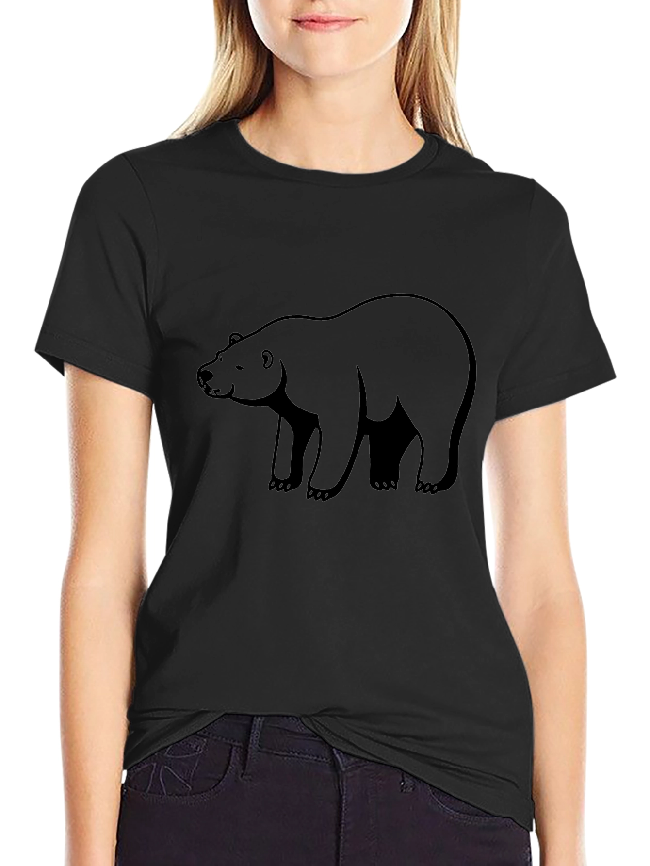 Mens Black Bear Graphic T-Shirt