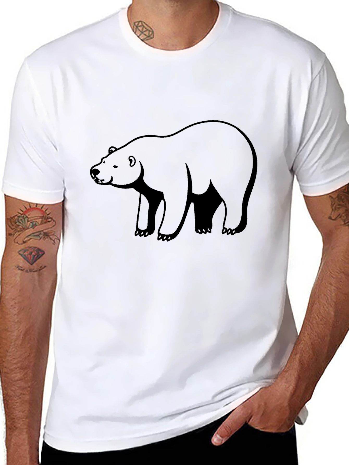Mens Black Bear Graphic T-Shirt