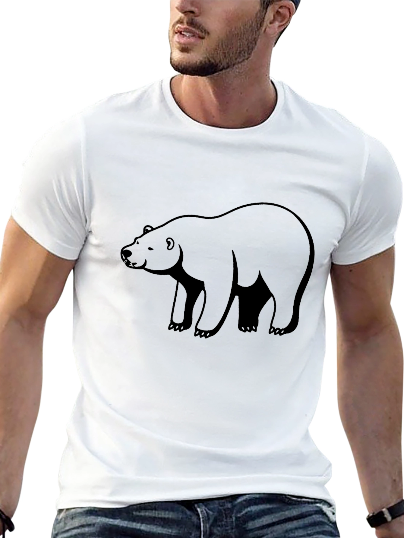 Mens Black Bear Graphic T-Shirt