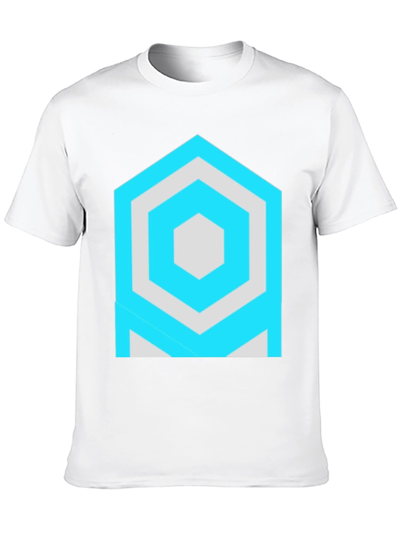 Geometric Hexagon Graphic Black T-Shirt