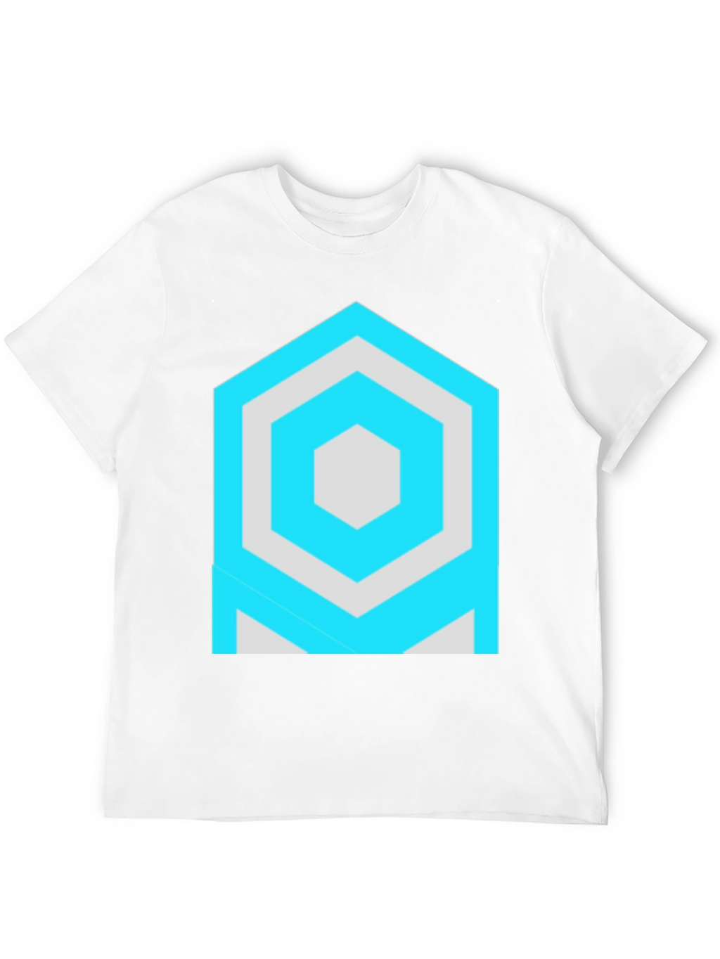 Geometric Hexagon Graphic Black T-Shirt