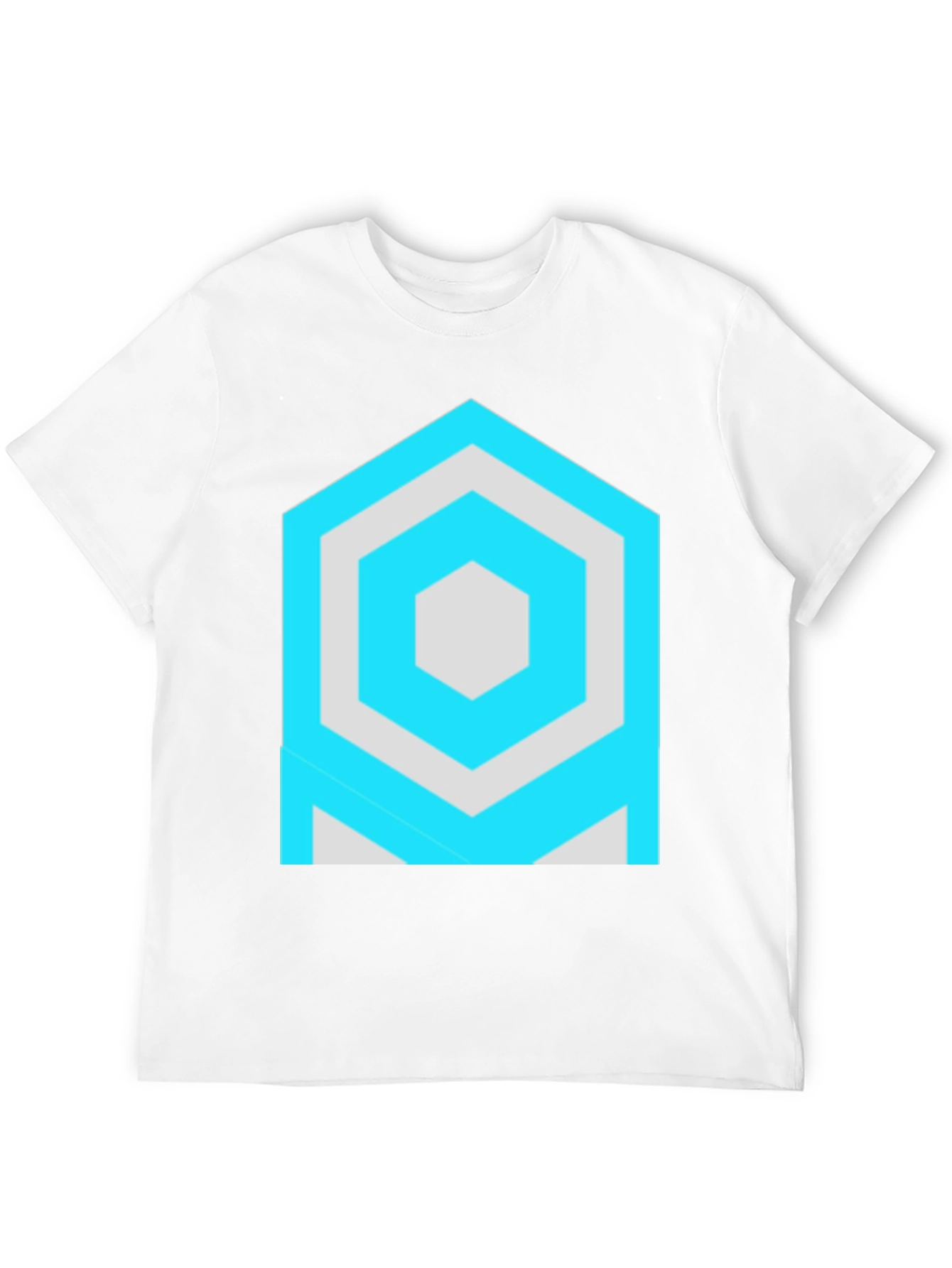 Geometric Hexagon Graphic Black T-Shirt